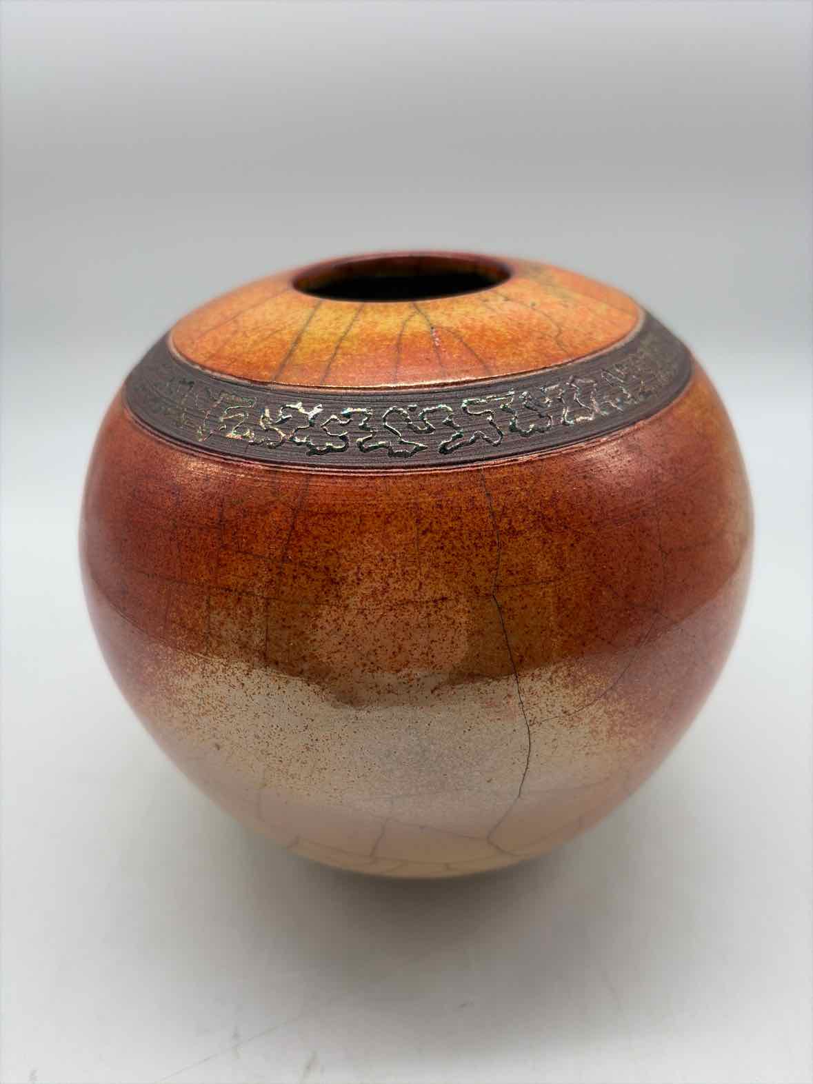 Orange Raku Pot | True Fashionistas.