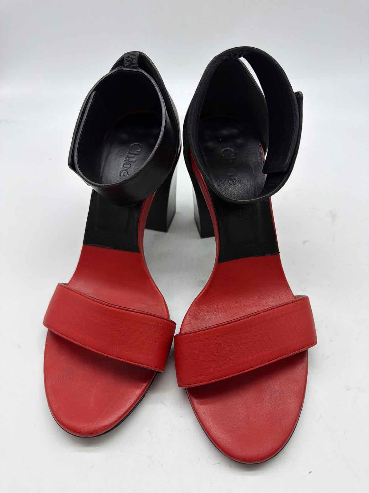 Pre-Owned Chloe Red Size 37.5 Block Heel Heels | True Fashionistas.