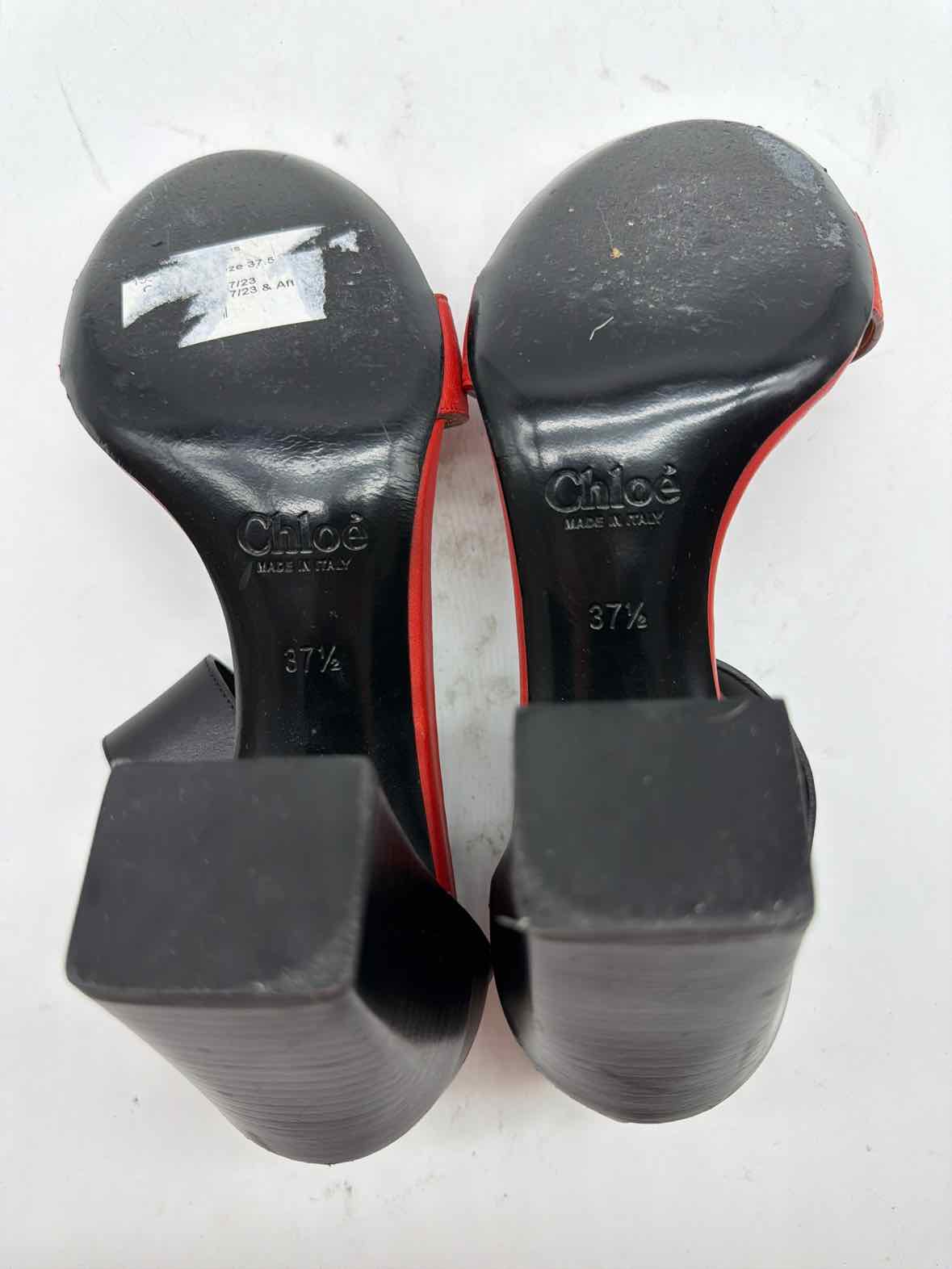 Pre-Owned Chloe Red Size 37.5 Block Heel Heels | True Fashionistas.