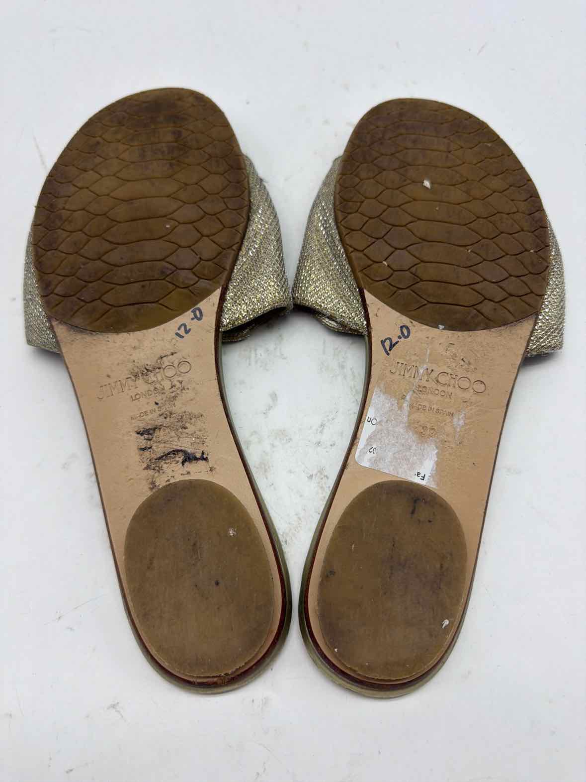 Pre-Owned Jimmy Choo Gold Size 9 Mule Sandals | True Fashionistas.