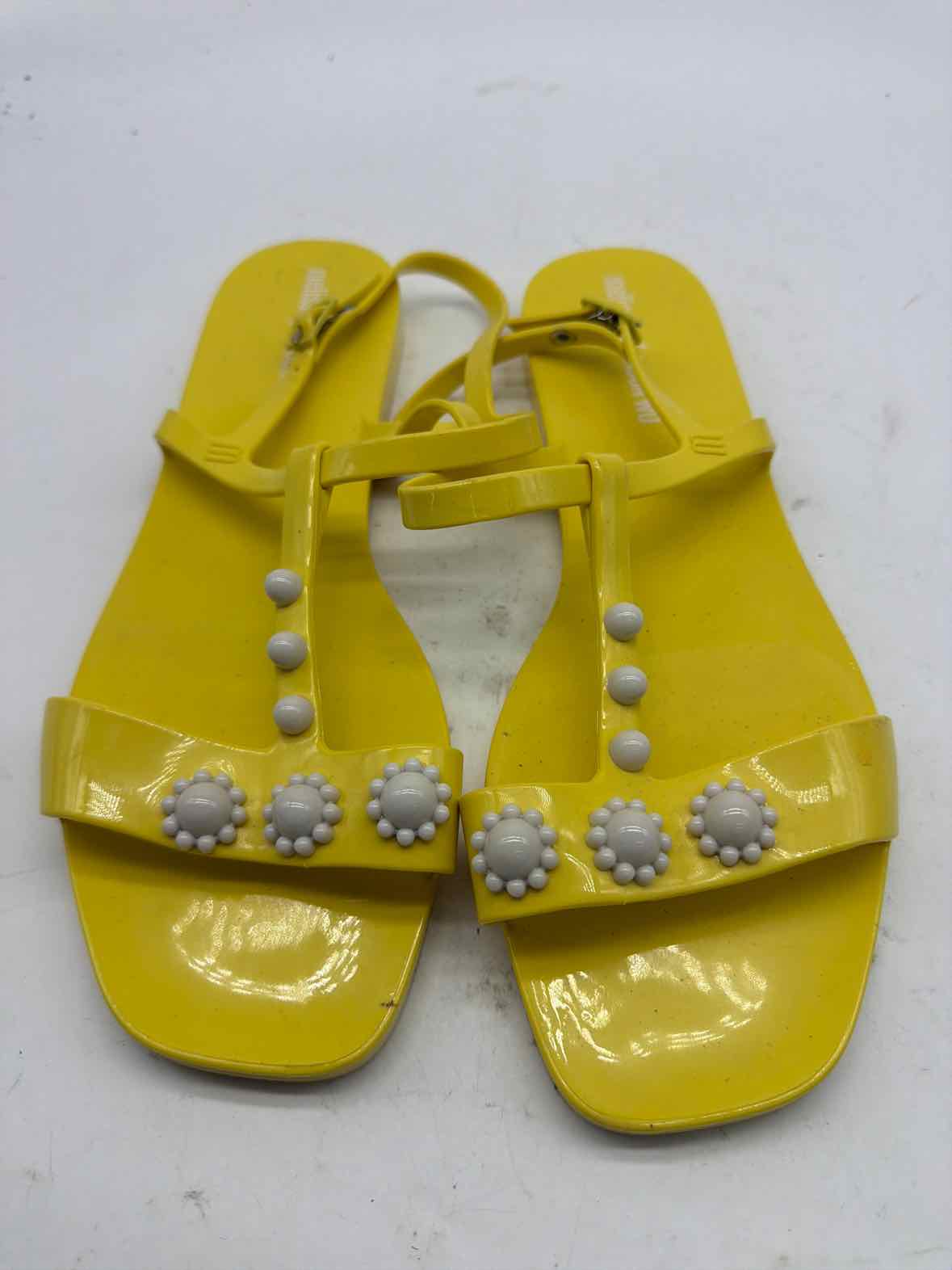 Pre-Owned Melissa + Jason W Yellow Size 10 Jelly Thong Sandals | True Fashionistas.