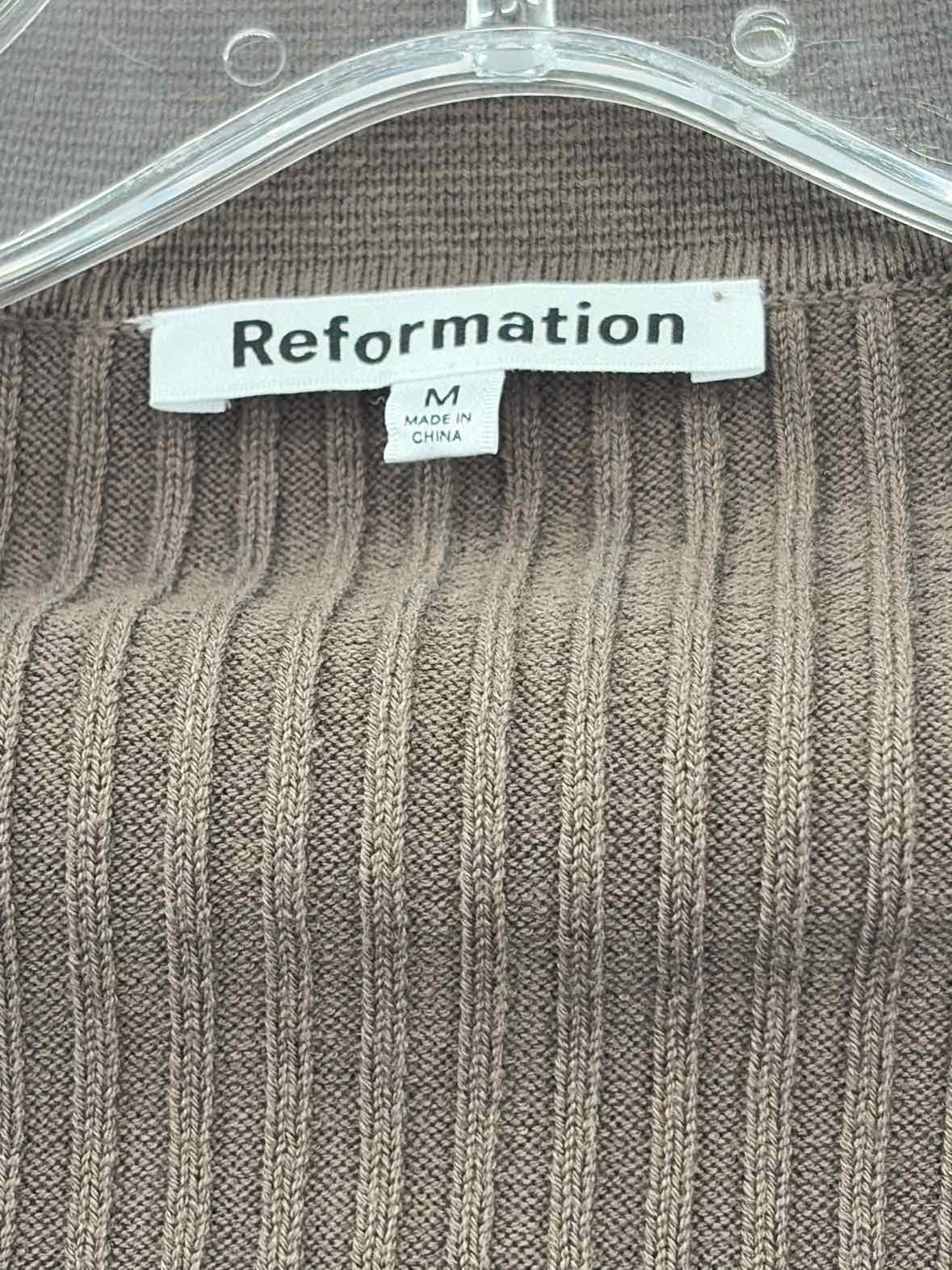 Pre-Owned Reformation Brown Size Medium Button Down Sweater | True Fashionistas.