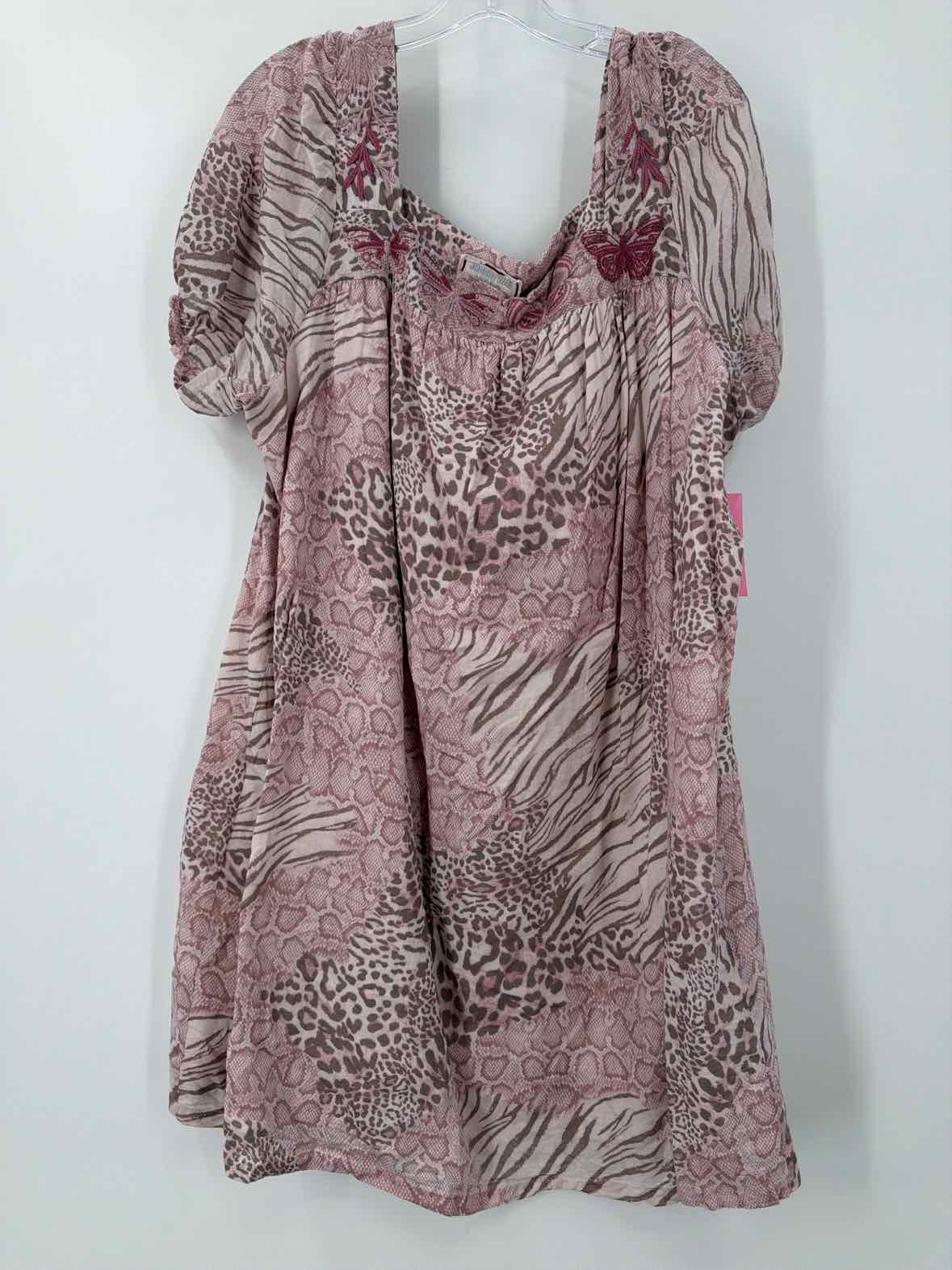 Pre-Owned Johnny Was Workshop Pink Size XL Short Short Sleeve Dress | True Fashionistas.