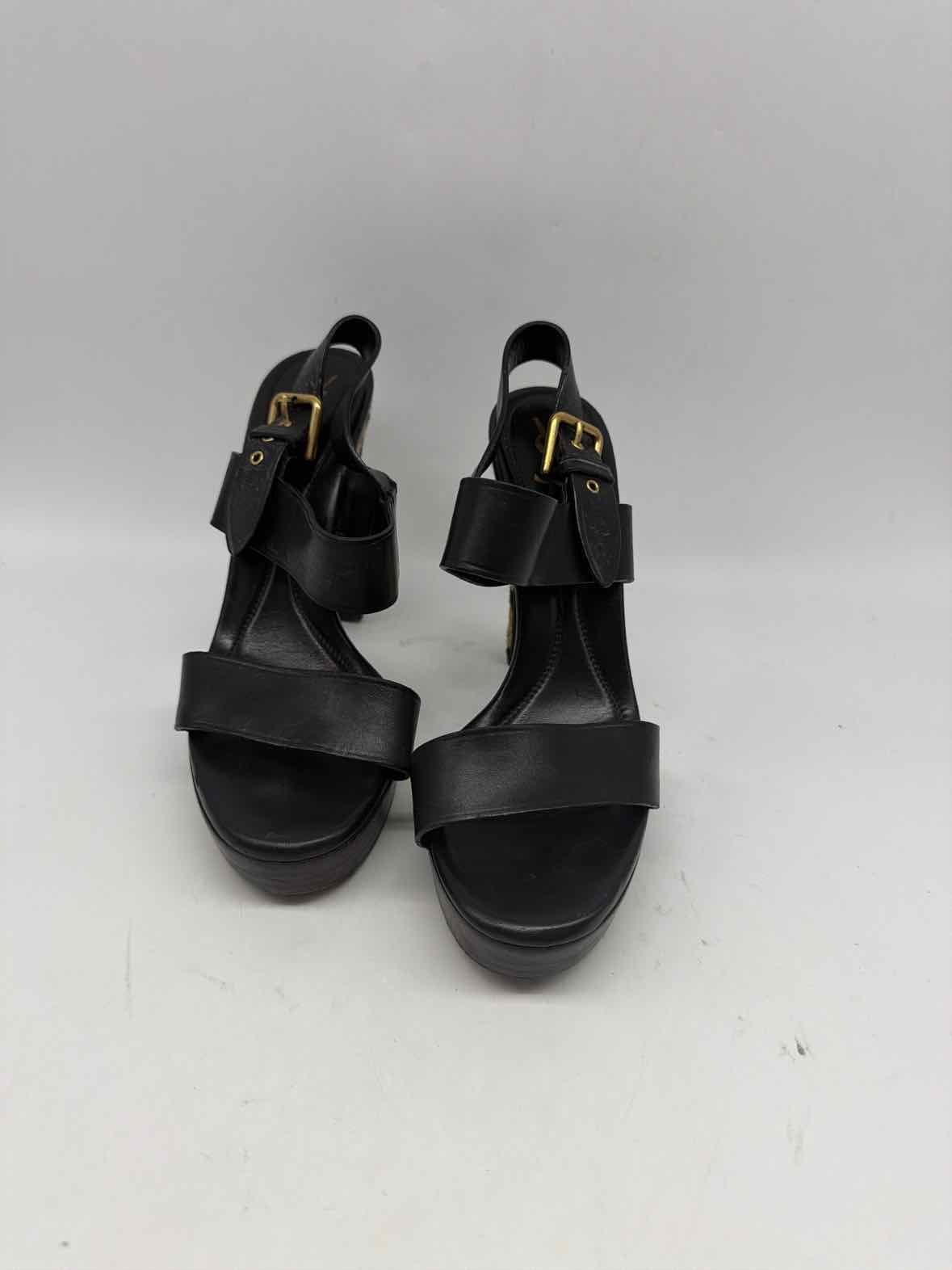 Pre-Owned Yves Saint Laurent Black Size 37.5 Strappy Heels | True Fashionistas.
