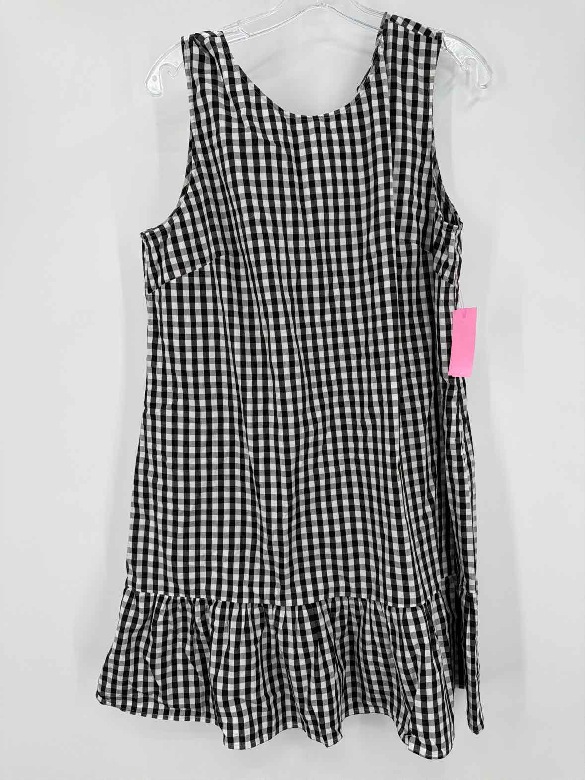 Pre-Owned J Crew Black Size XL Check Print Short Sleeveless Dress | True Fashionistas.