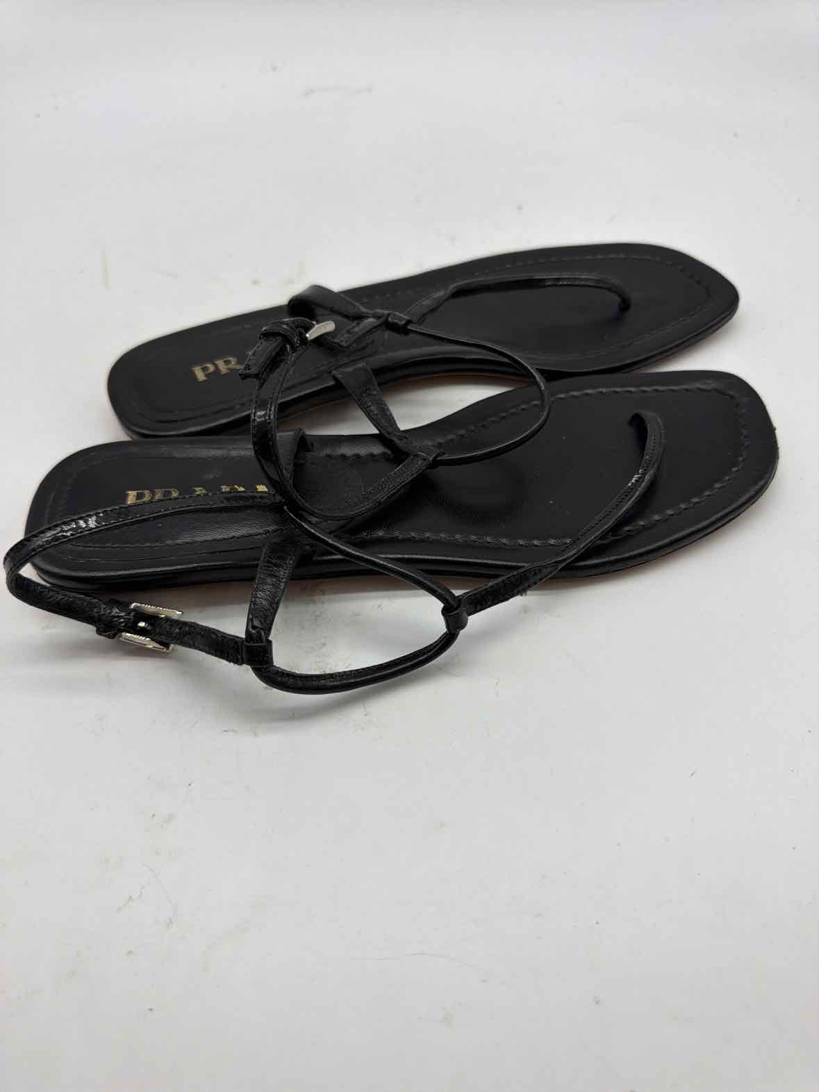 Pre-Owned Prada Black Size 7 Thong Sandals | True Fashionistas.