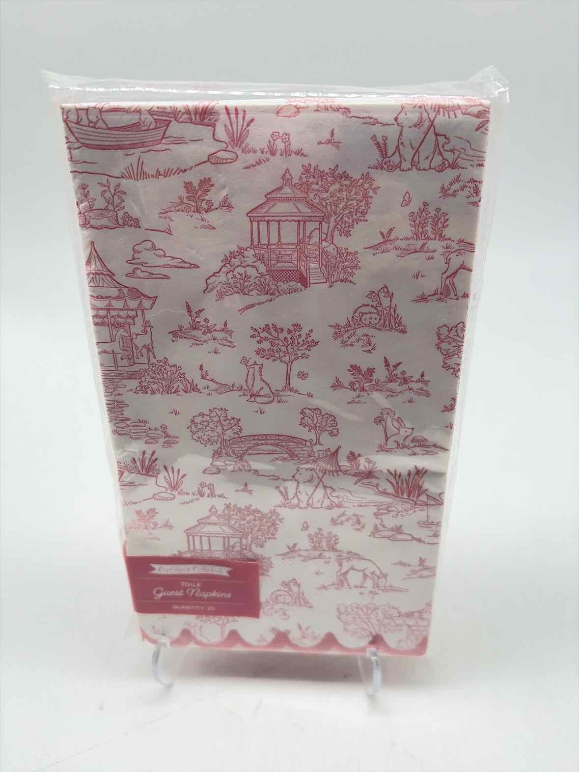 Pink Toile Paper Guest Napkins | True Fashionistas.