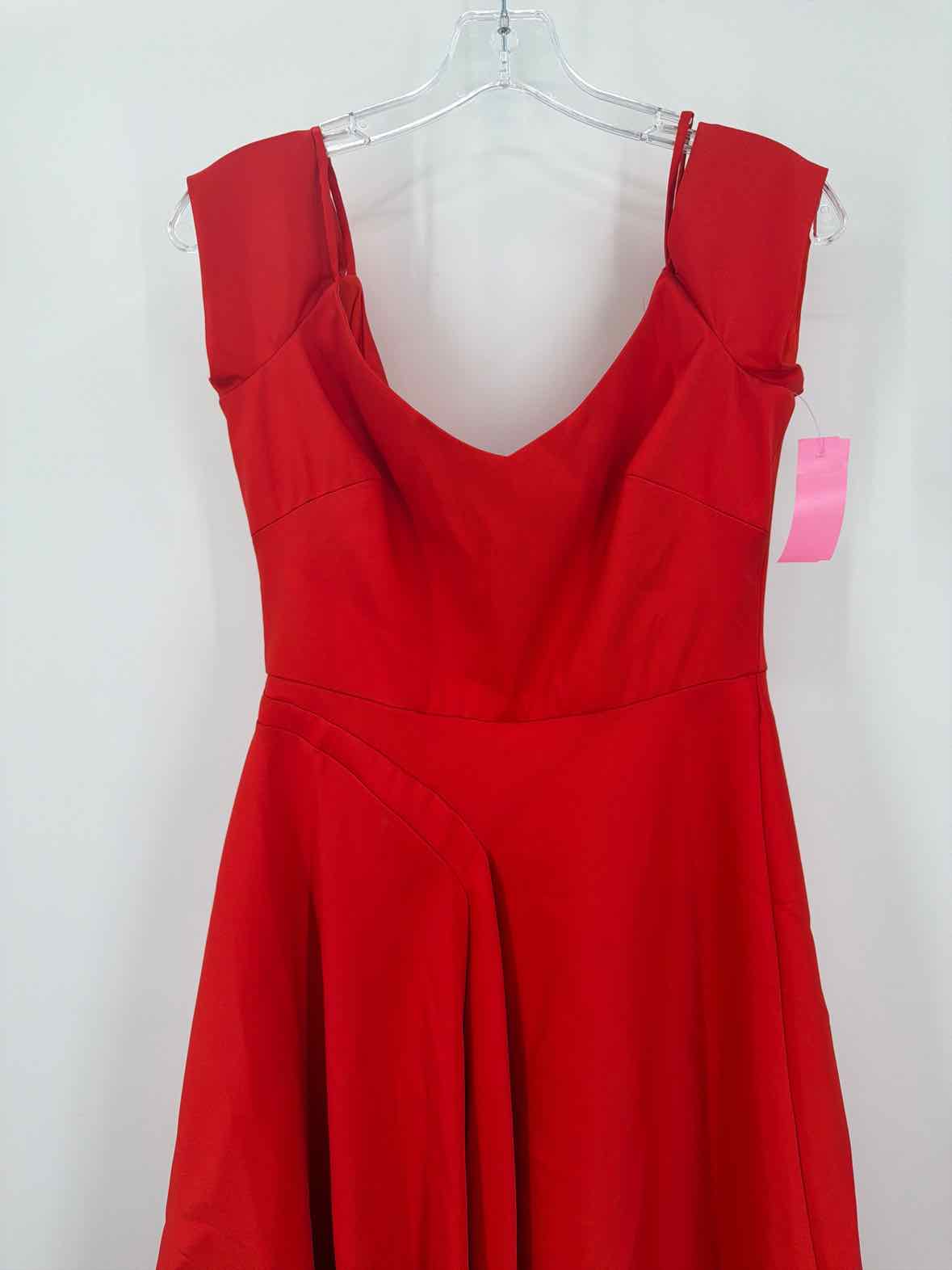 Pre-Owned Badgley Mischka Red Size 4 Cocktail Midi Evening Gown | True Fashionistas.