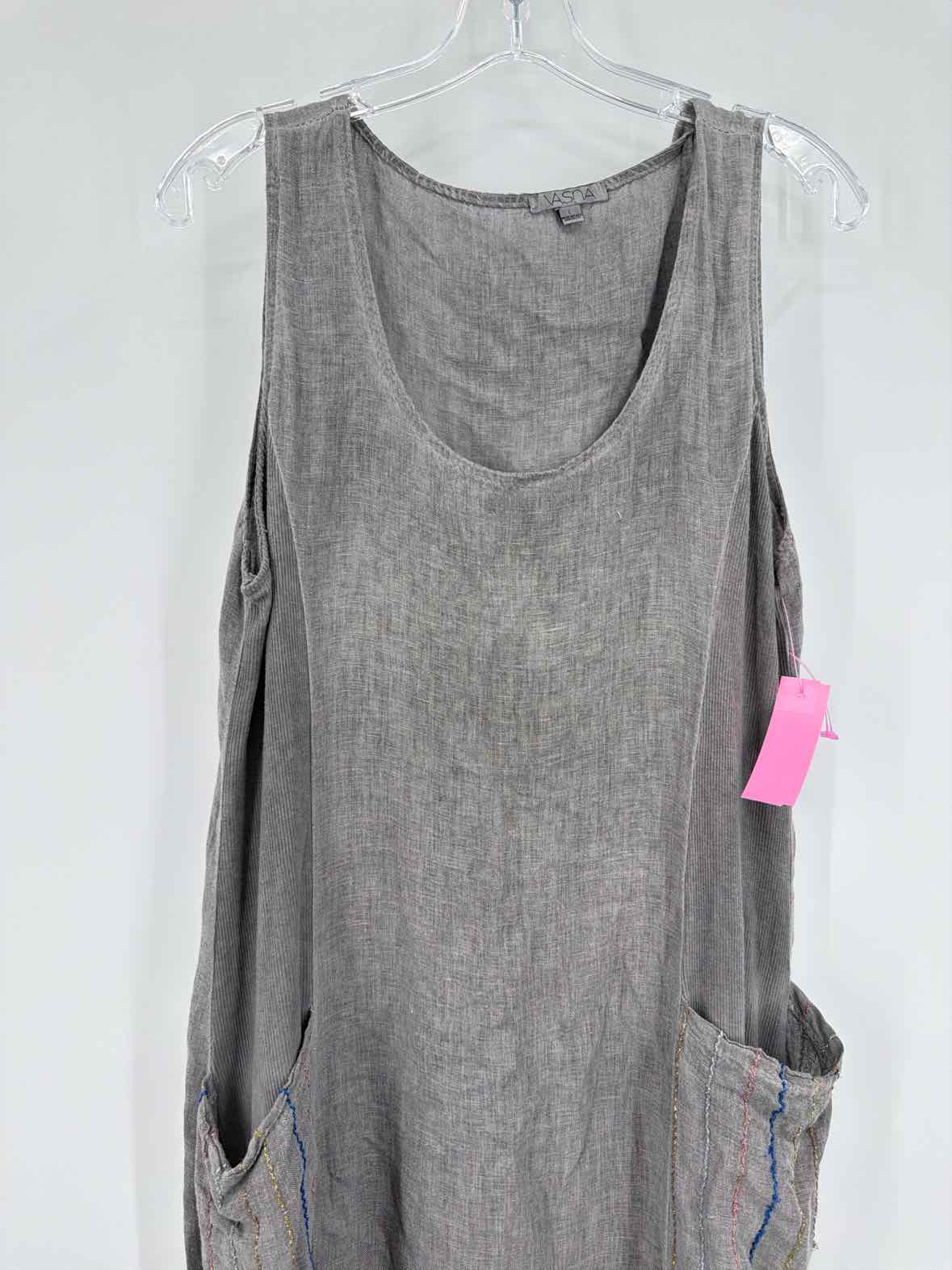 Pre-Owned Vasna Grey Size Large Long Sleeveless Dress | True Fashionistas.
