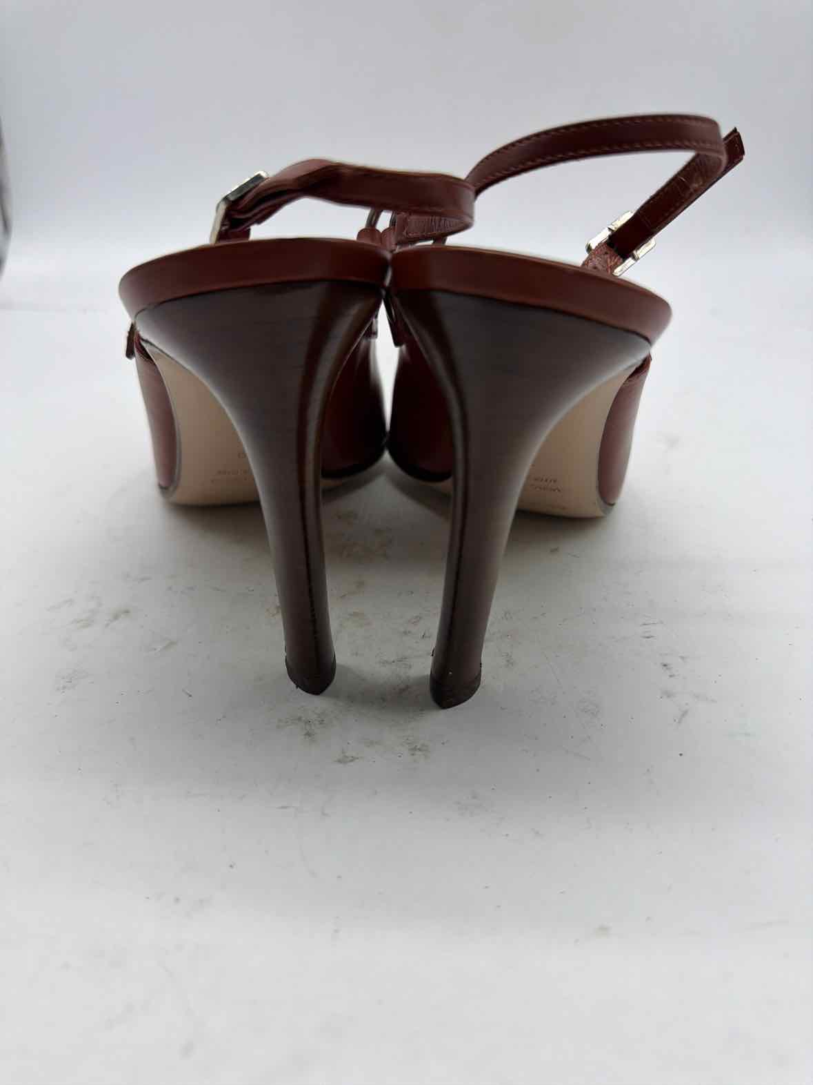 Pre-Owned Sergio Rossi Tan Size 9 Slingback Heels | True Fashionistas.