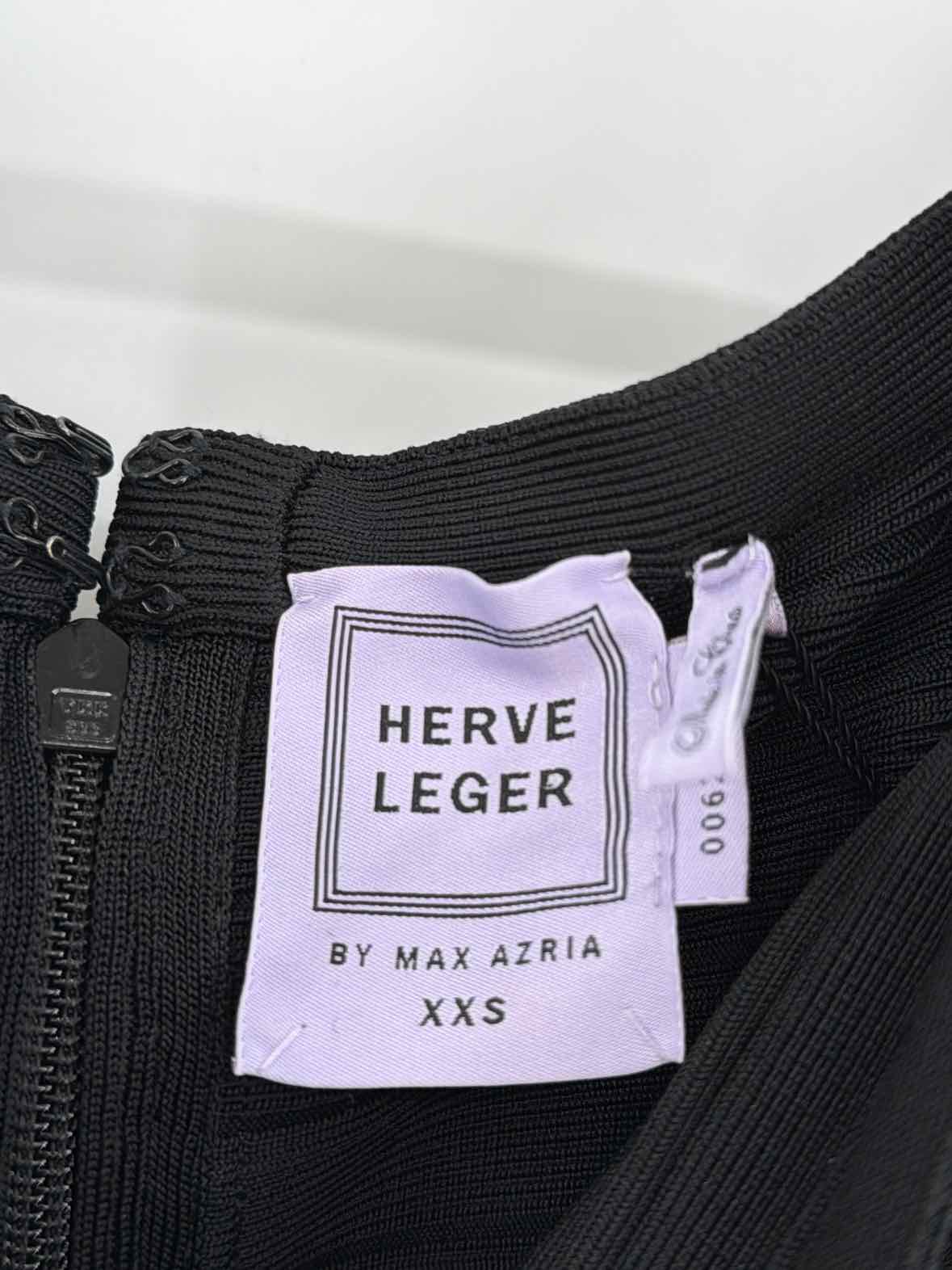 Pre-Owned Herve Leger Black Size XXS Knit Long Sleeveless Dress | True Fashionistas.