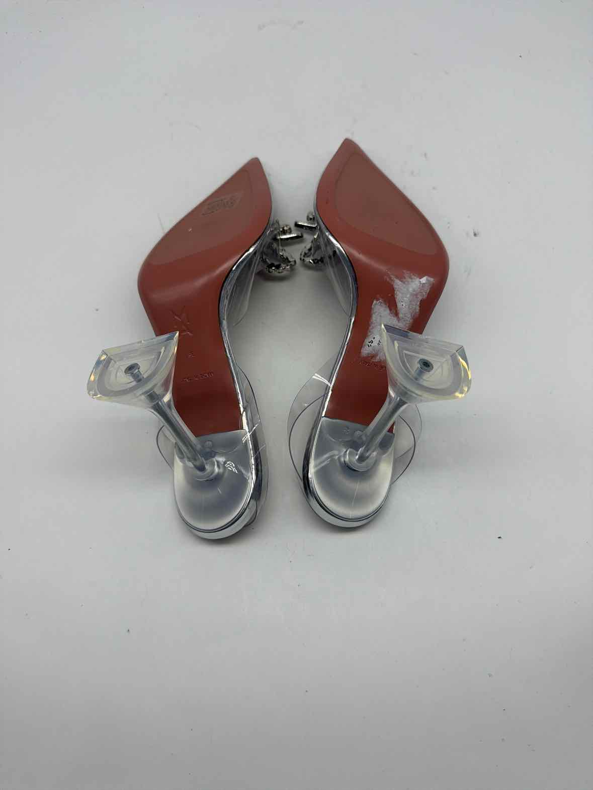 Pre-Owned Amina Muaddi Clear Size 38 Slingback Heels | True Fashionistas.