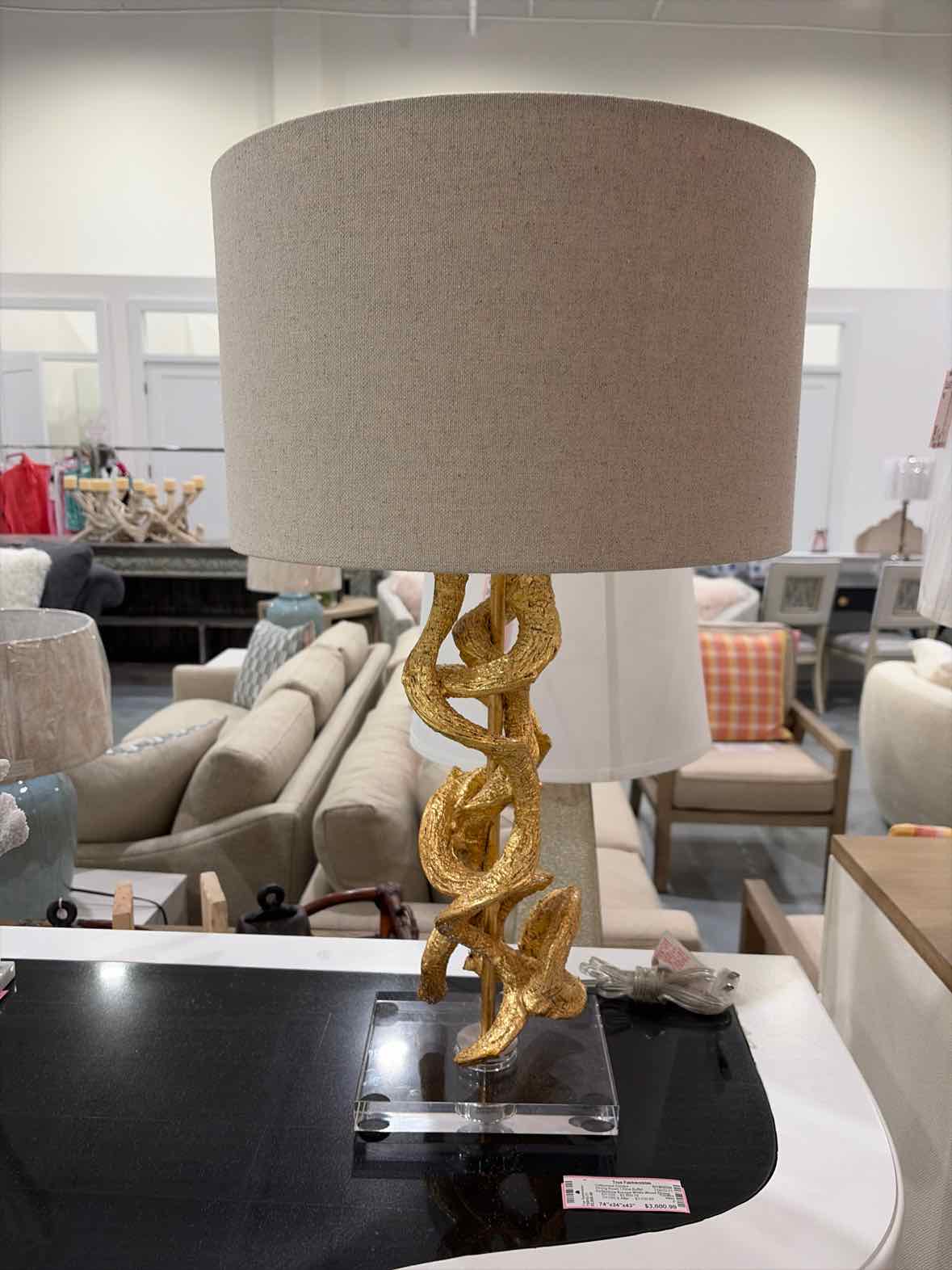 Uttermost Gold Metal & Glass Base Accent Lamp | True Fashionistas.