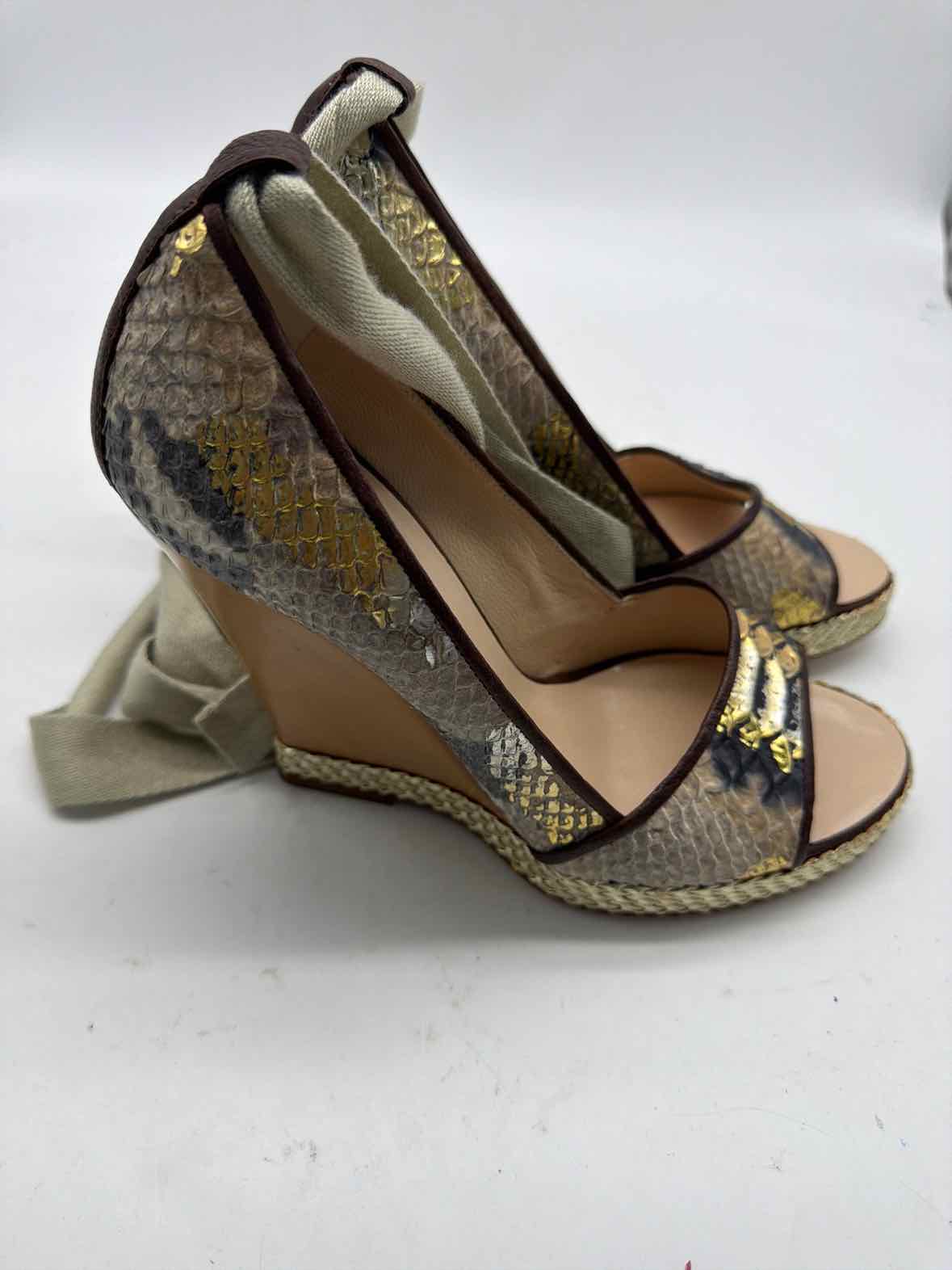 Pre-Owned Giuseppe Zanotti Tan Size 38 Wrap Heels | True Fashionistas.