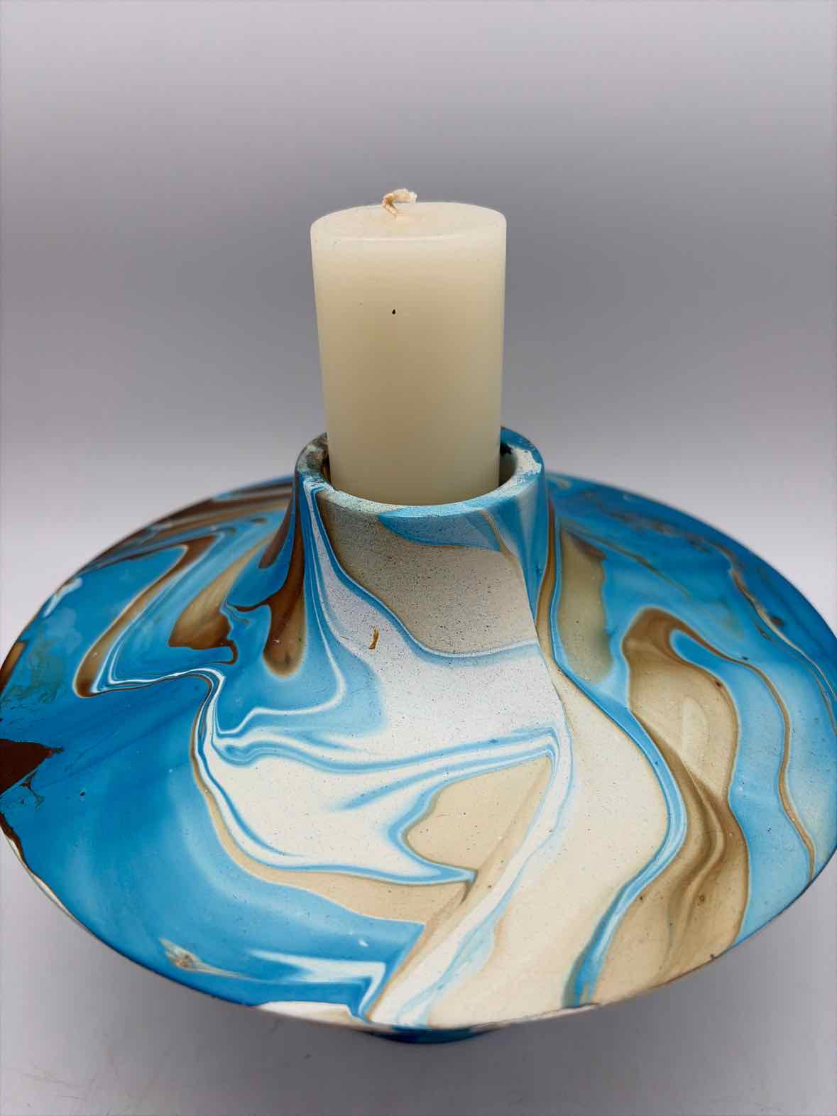 Blue and Gold Swirl Candle Holder/Vase | True Fashionistas.