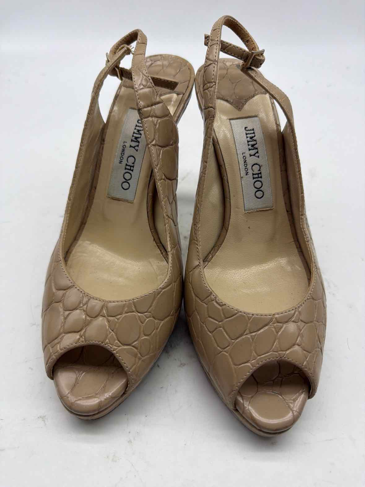 Pre-Owned Jimmy Choo Tan Size 6 Slingback Heels | True Fashionistas.