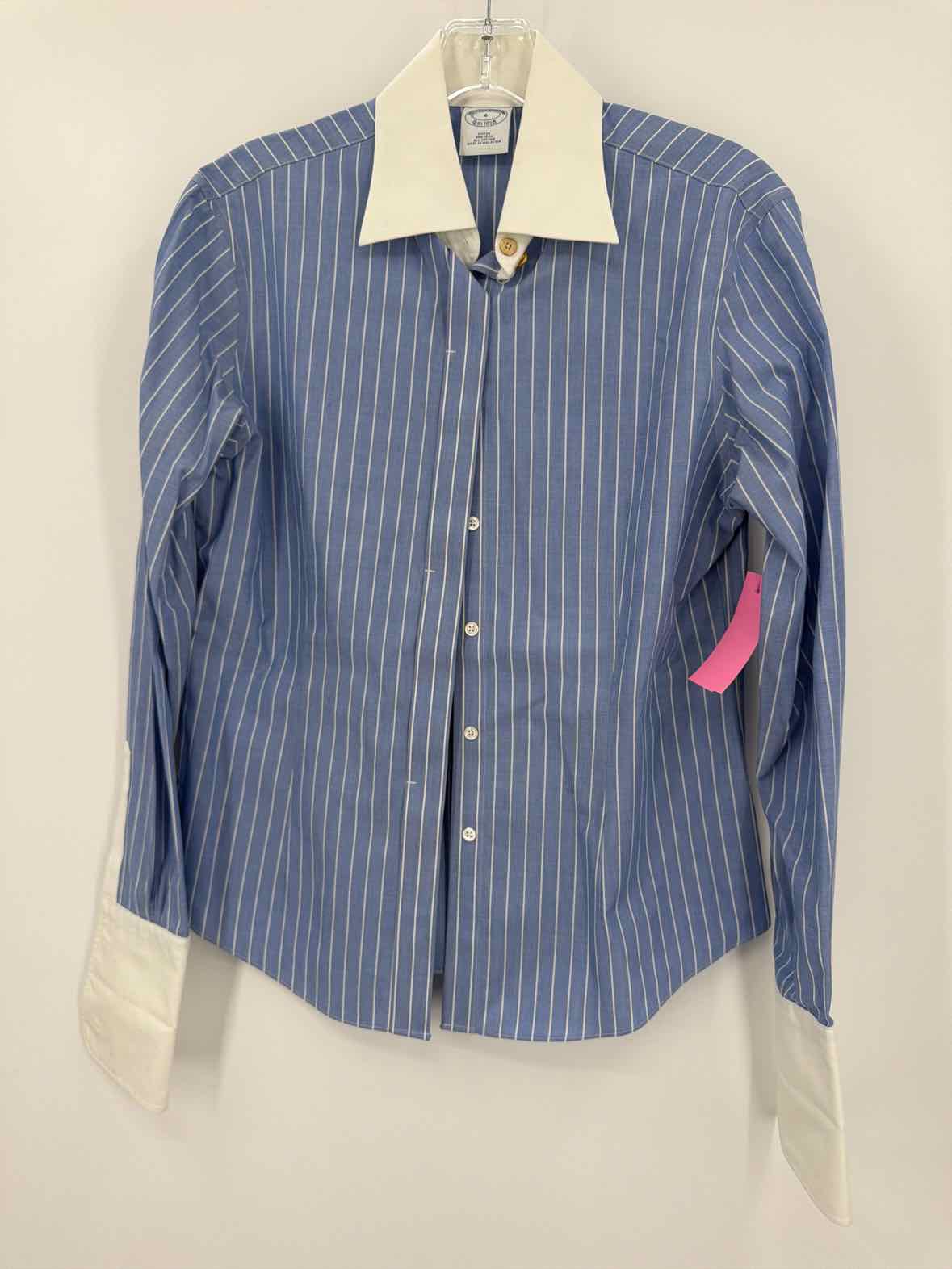 Pre-Owned Brooks Brothers Blue Size 6 Stripe Button Down | True Fashionistas.