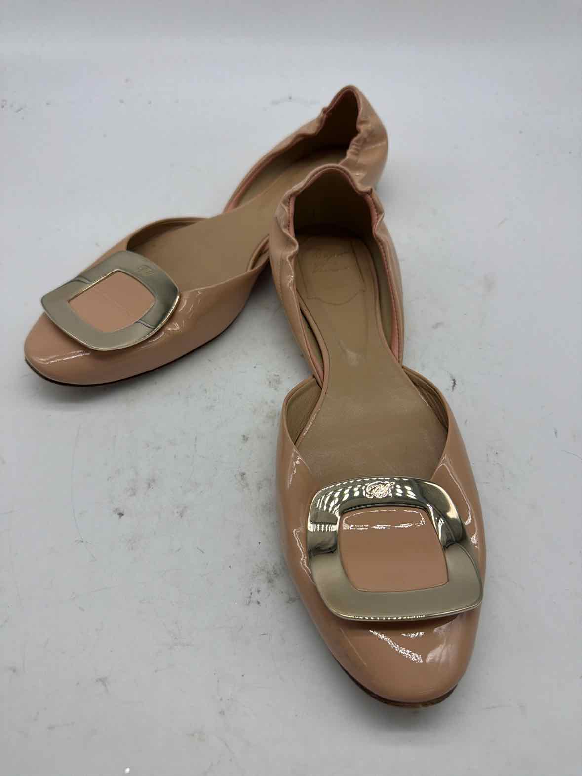 Pre-Owned Roger Vivier Pink Size 8 Patent Leather D'orsay Flats | True Fashionistas.