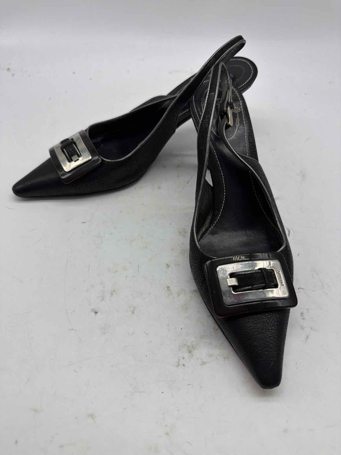 Pre-Owned Prada Black Size 6 Slingback Heels | True Fashionistas.