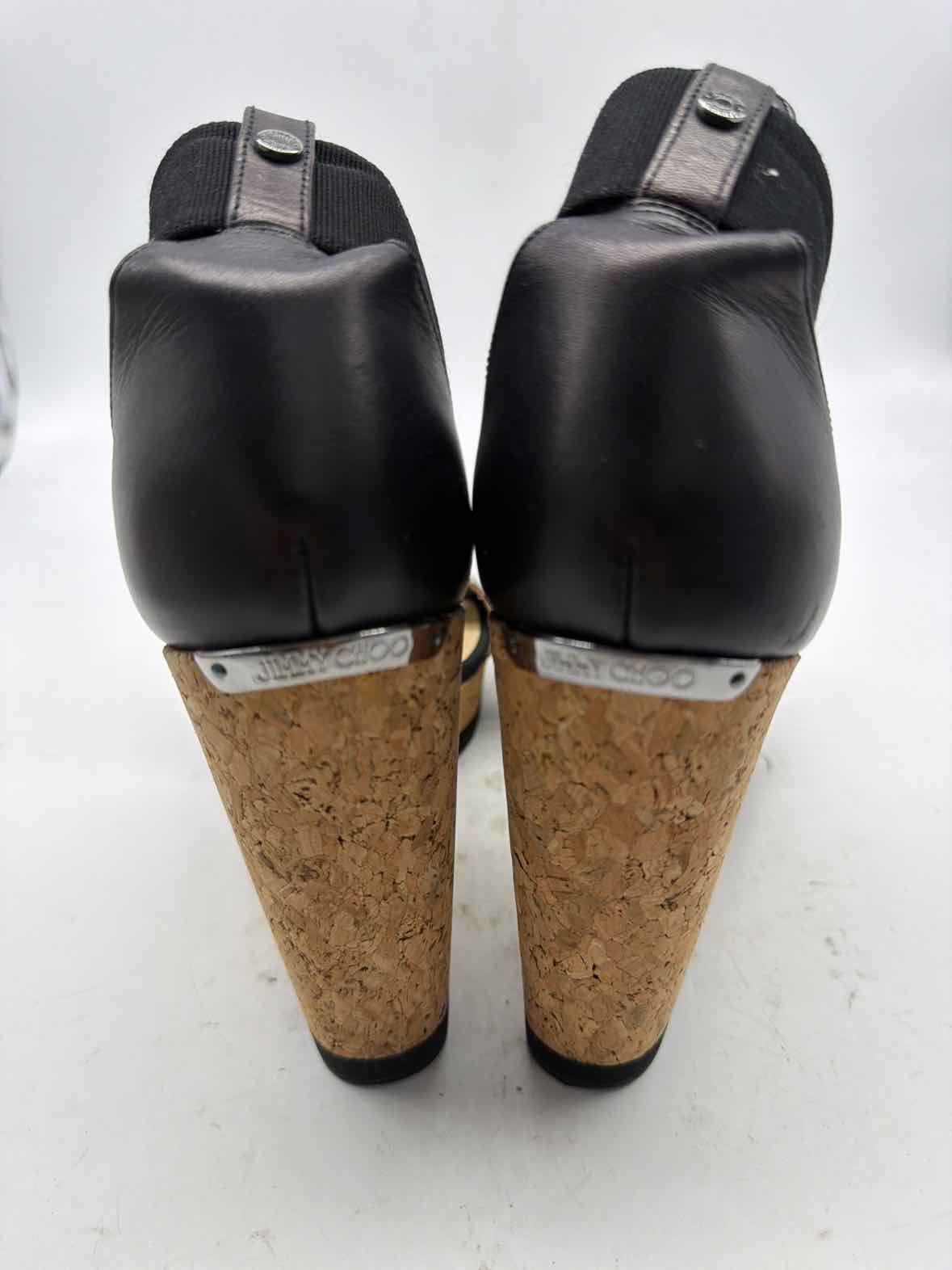 Pre-Owned Jimmy Choo Black Size 10.5 Wedge Heels | True Fashionistas.