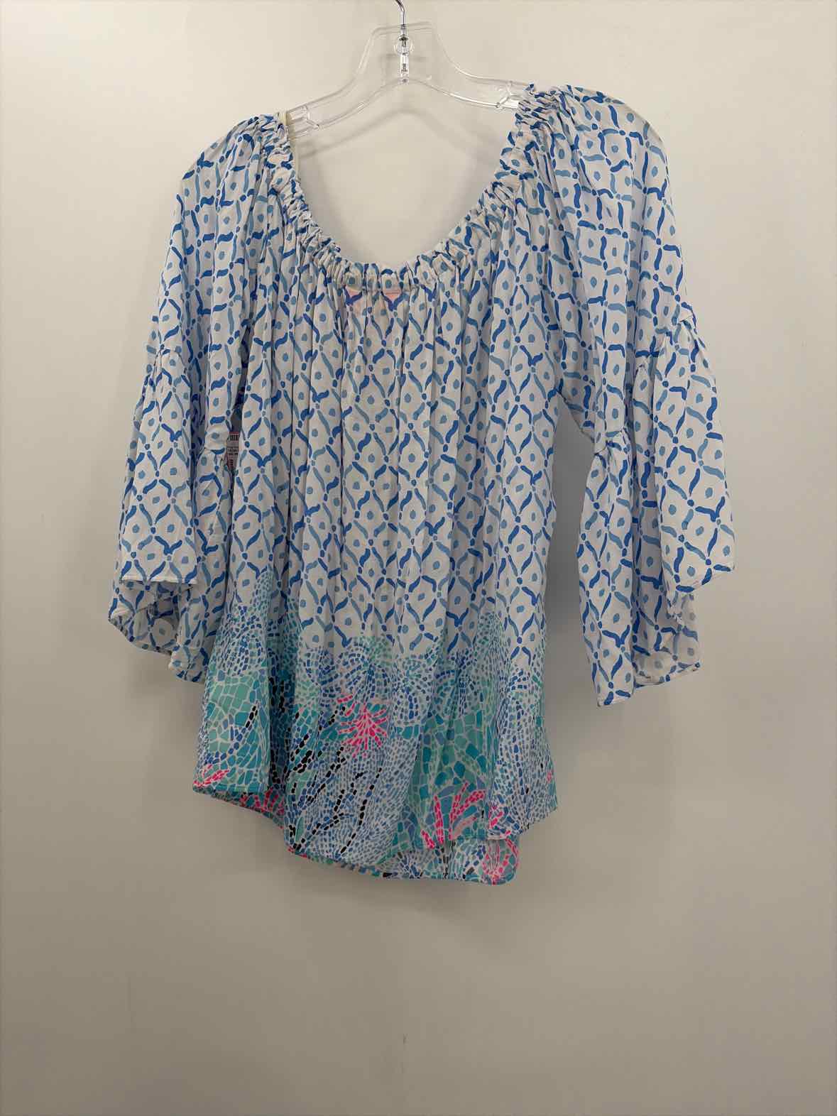Pre-Owned Lilly Pulitzer Blue Size Medium Long Sleeve Blouse | True Fashionistas.