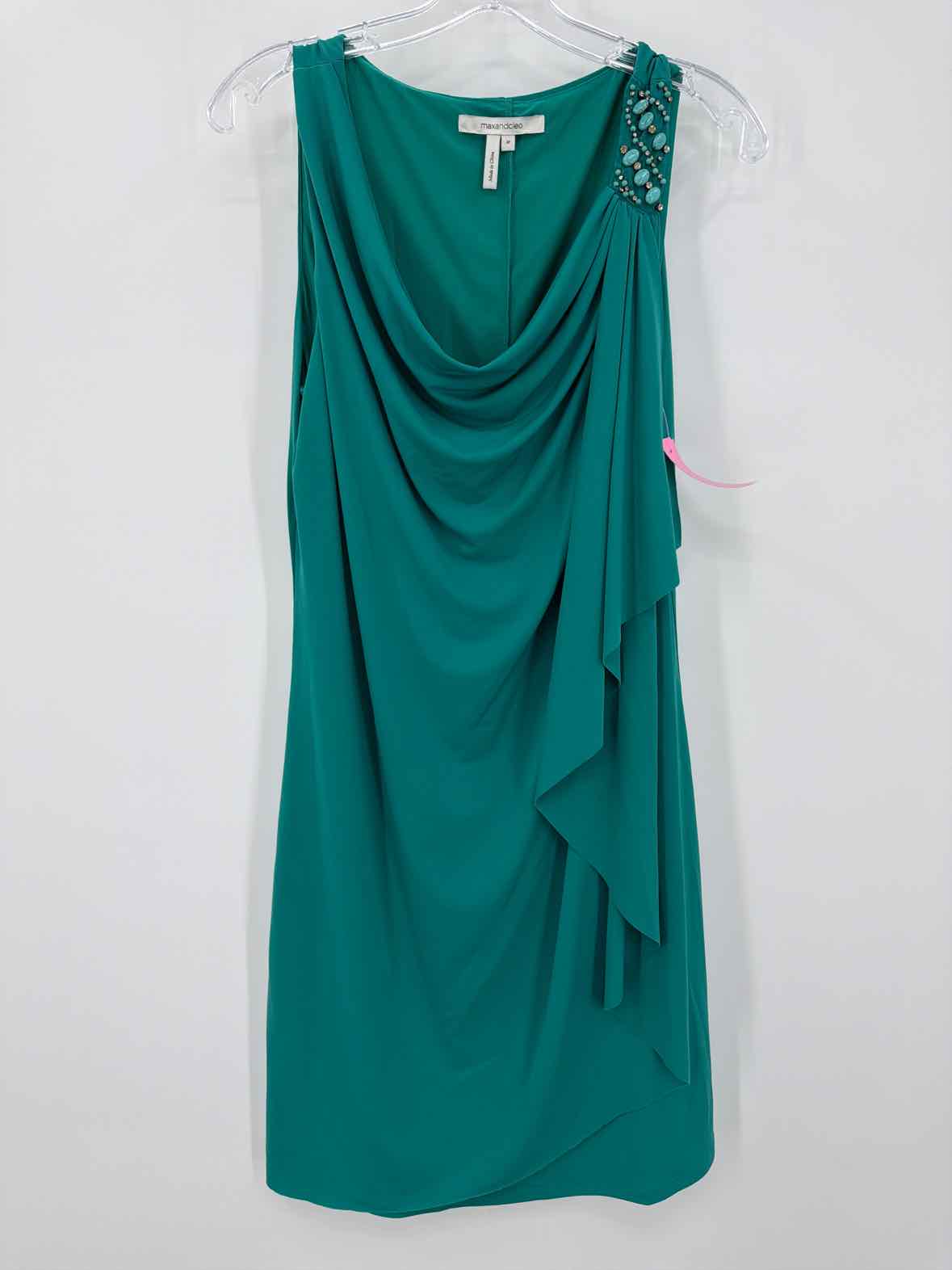 Pre-Owned Max & Cleo Green Size Medium Short Sleeveless Dress | True Fashionistas.