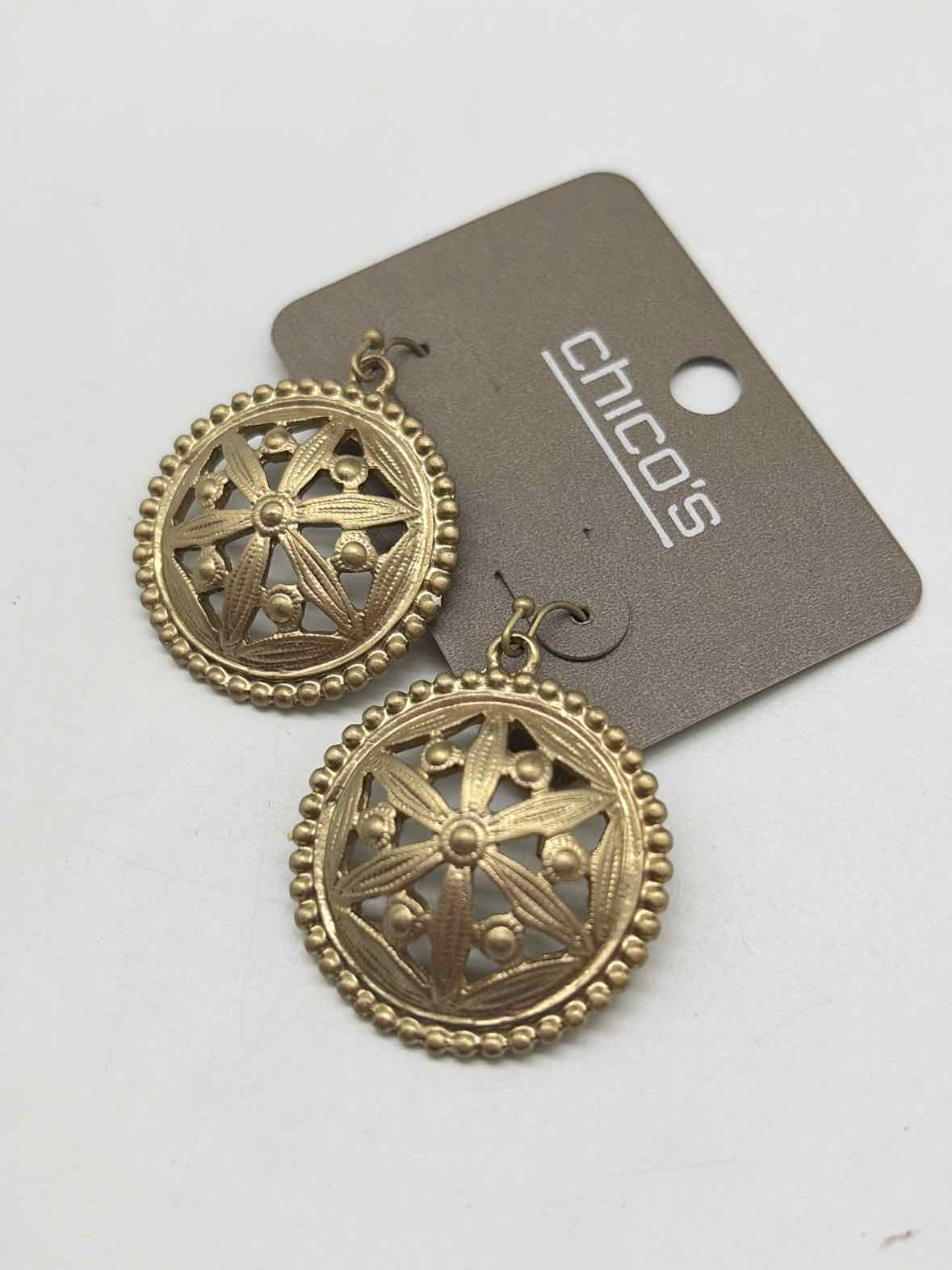 Pre-Owned Chico's Champagne Round Drop Earrings | True Fashionistas.