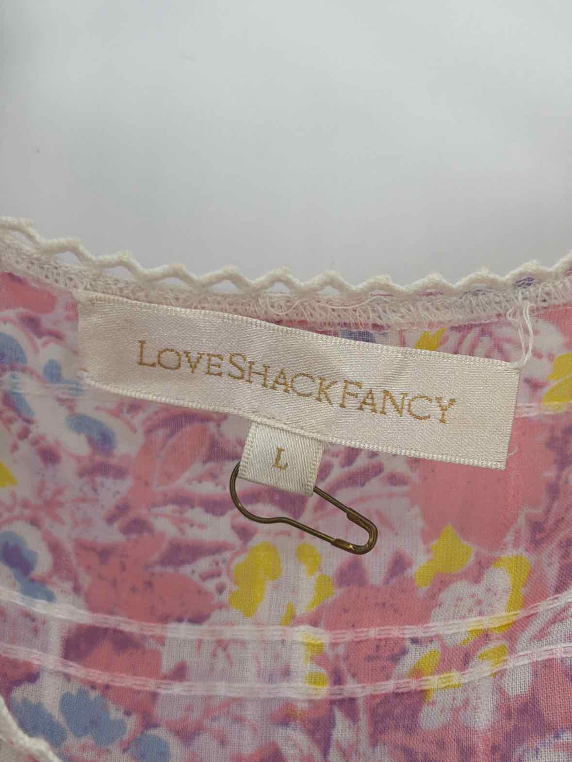 Pre-Owned Love Shack Fancy Pink Size Large Short Short Sleeve Dress | True Fashionistas.