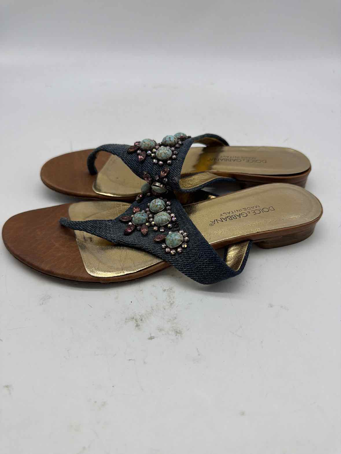 Pre-Owned Dolce & Gabbana Blue Size 6 Denim Thong Sandals | True Fashionistas.