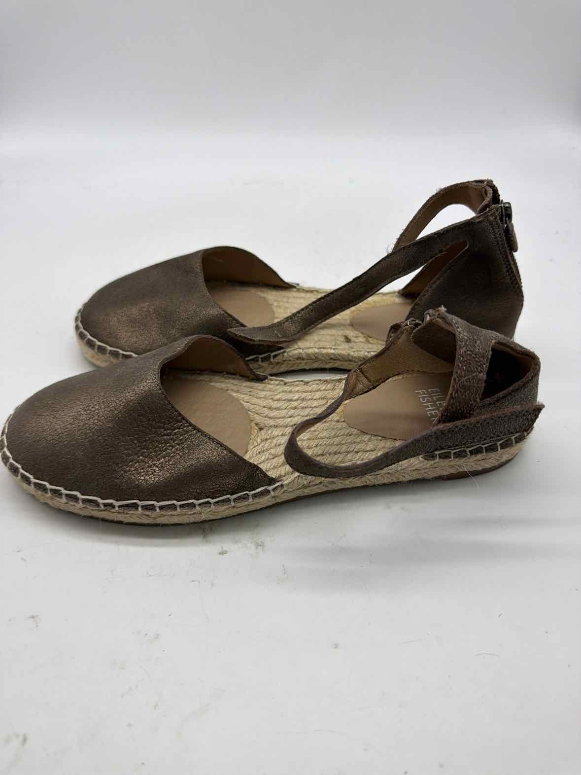 Pre-Owned Eileen Fisher Gold Size 7 Espadrille Sandals | True Fashionistas.