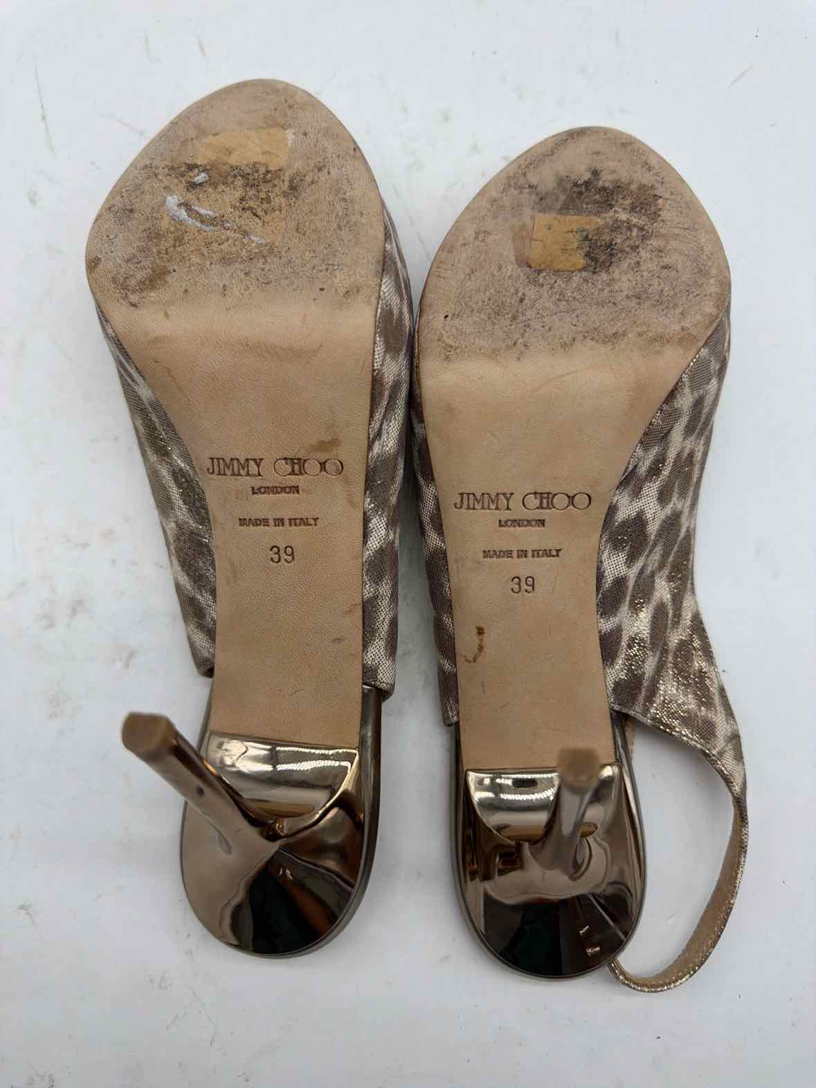 Pre-Owned Jimmy Choo Tan Size 39 Slingback Heels | True Fashionistas.