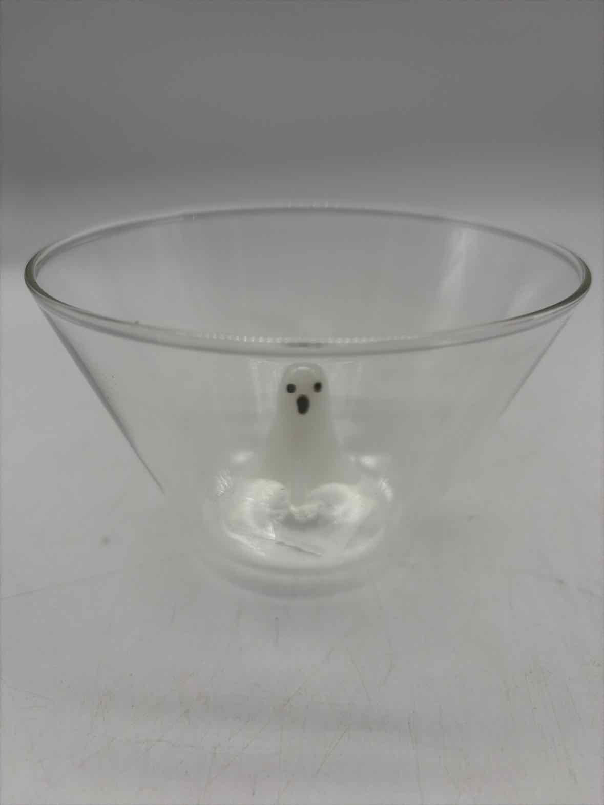 Mud Pie Clear Glass Ghost Candy Bowl Halloween | True Fashionistas.