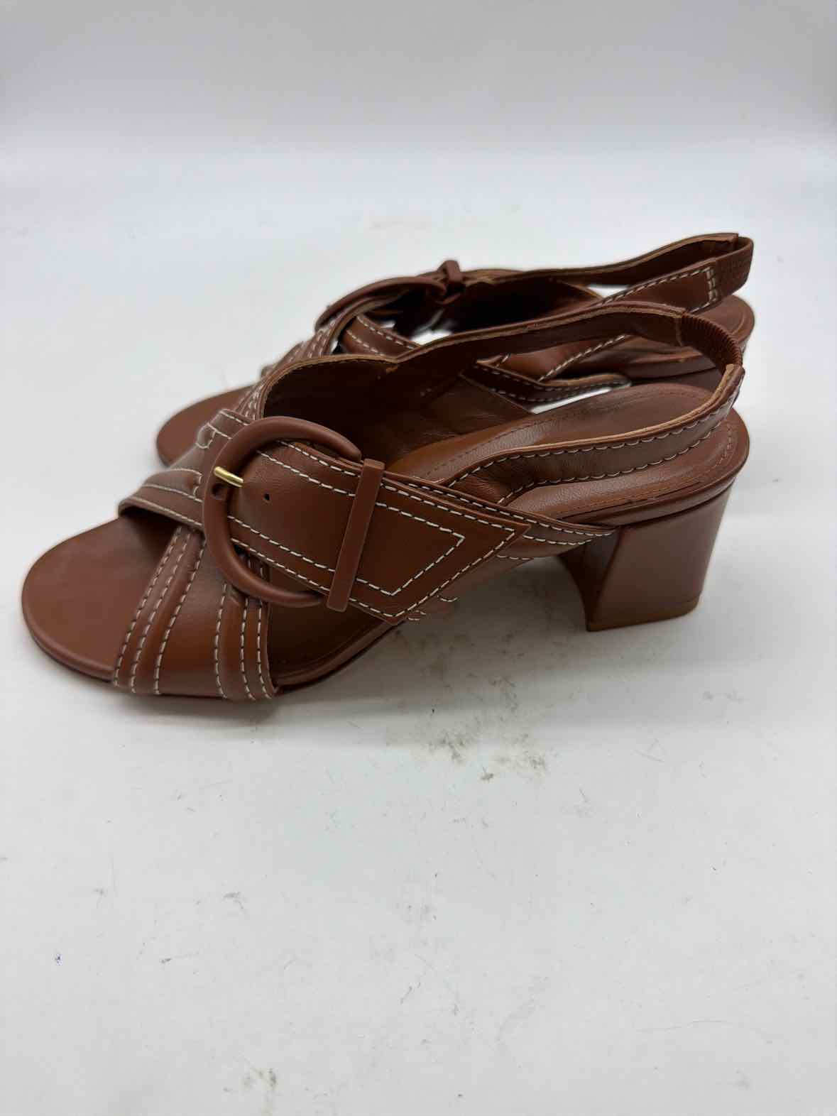 Pre-Owned Marion Parke Tan Size 6.5 Strappy Heels | True Fashionistas.