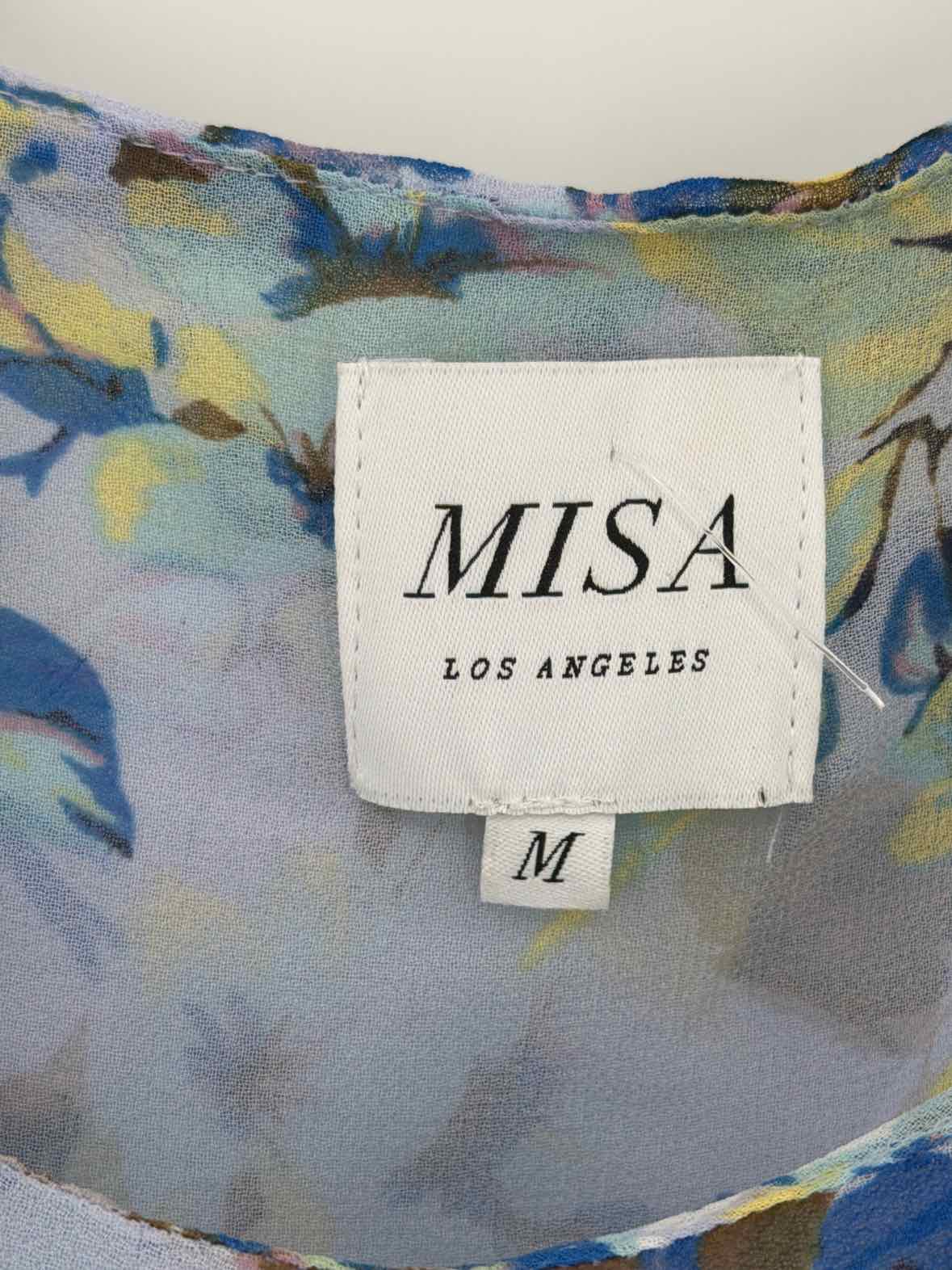 Pre-Owned Misa Blue Size Medium Midi Sleeveless Dress | True Fashionistas.