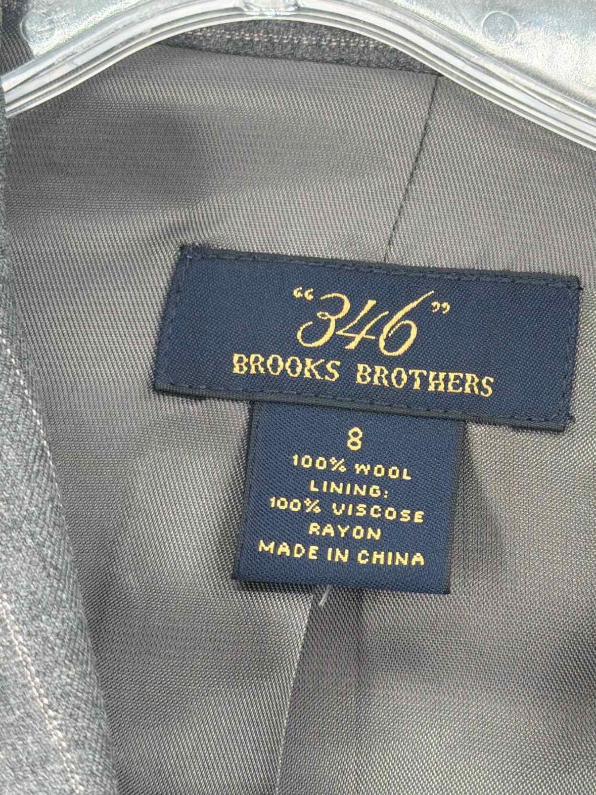 Pre-Owned Brooks Brothers Grey Size 8 Stripe Blazer | True Fashionistas.