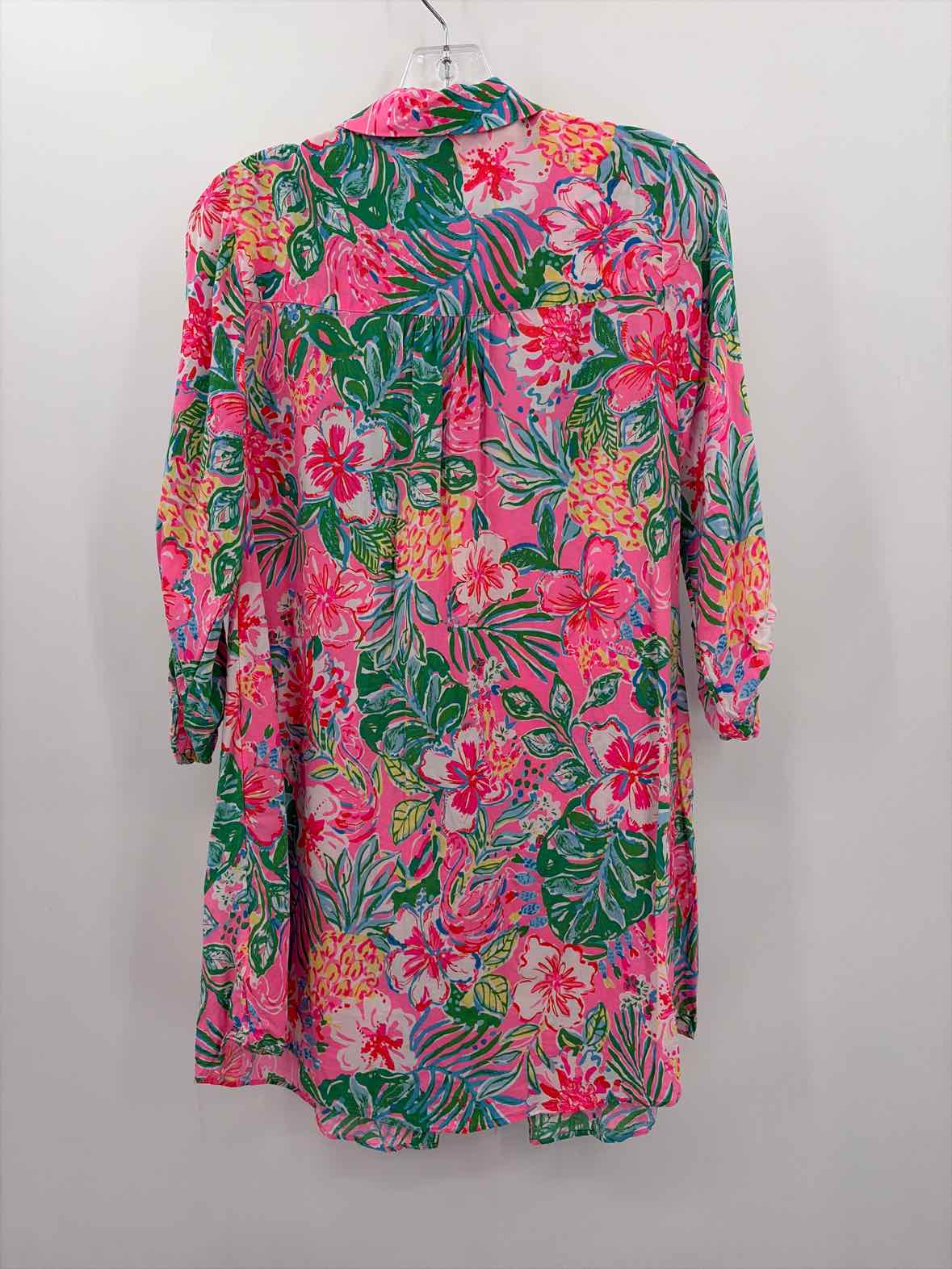 Pre-Owned Lilly Pulitzer Pink Size XS Button Down Knee Length Long Sleeve Dress | True Fashionistas.