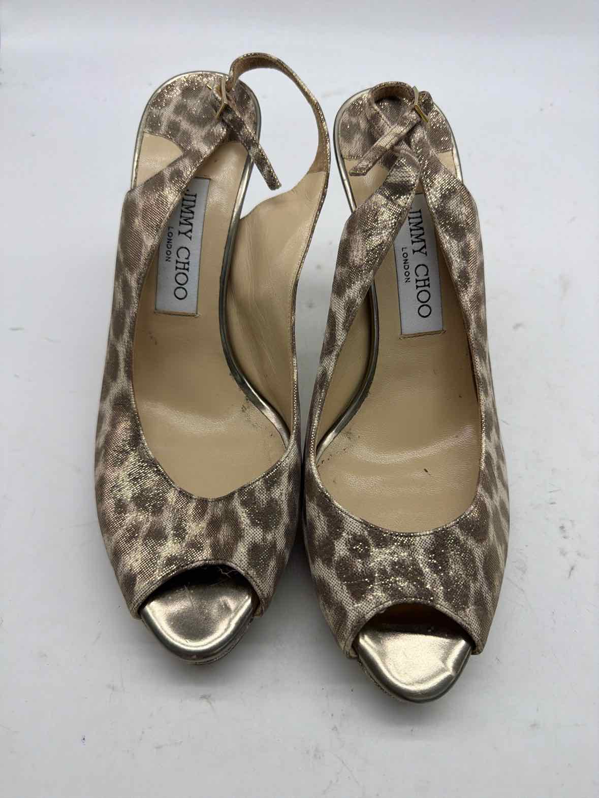 Pre-Owned Jimmy Choo Tan Size 39 Slingback Heels | True Fashionistas.