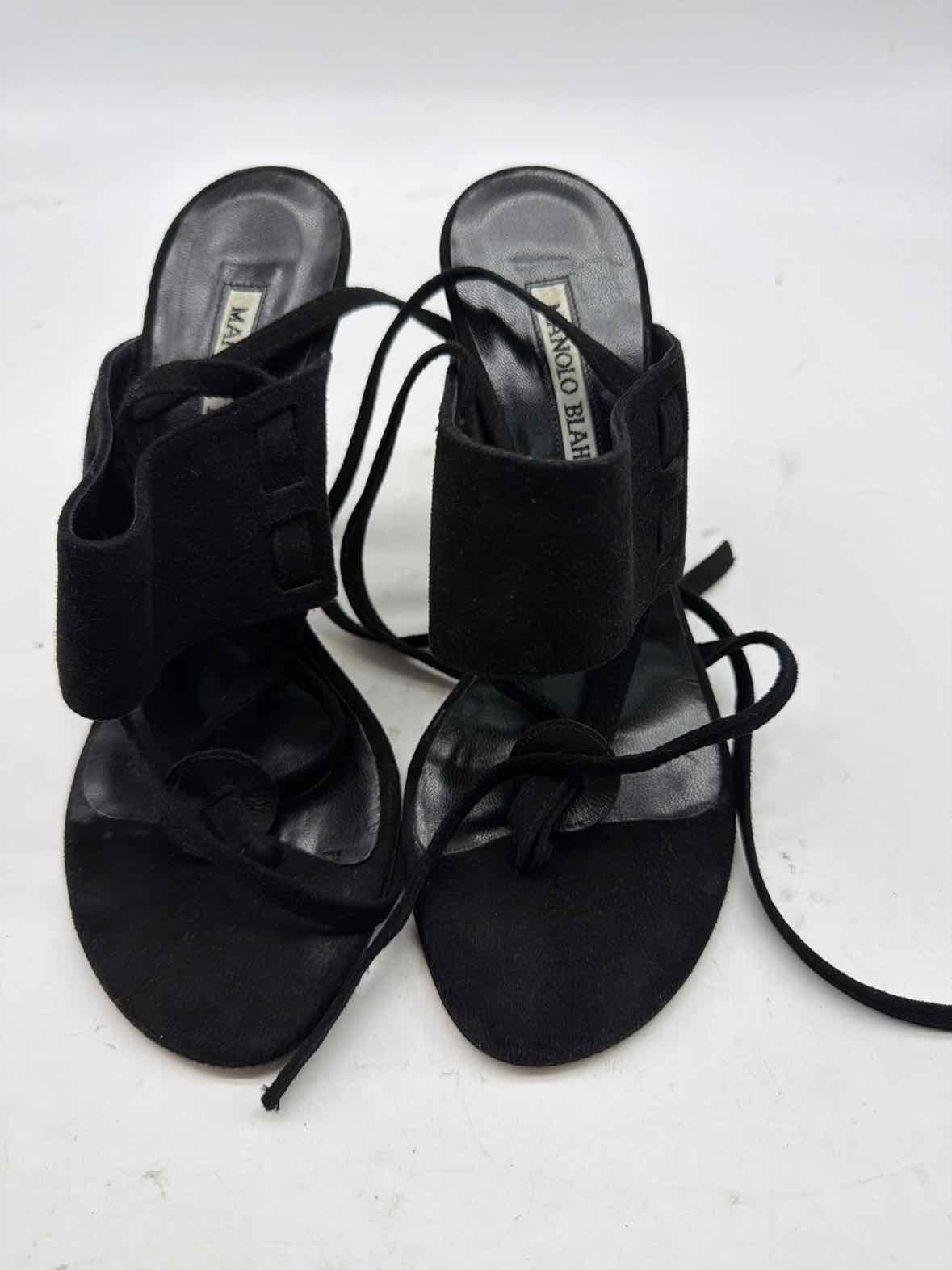 Pre-Owned Manolo Blahnik Black Size 36 Strappy Heels | True Fashionistas.
