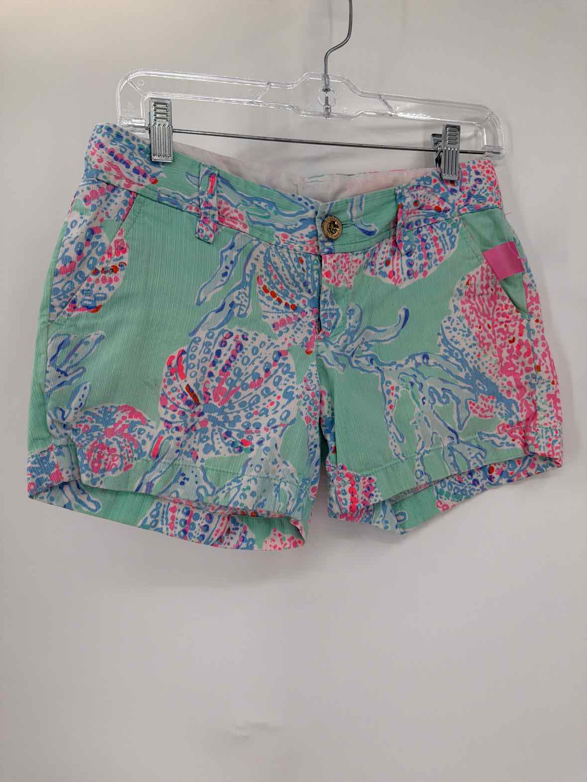 Pre-Owned Lilly Pulitzer Green Size 0 Callahan Printed Shorts | True Fashionistas.