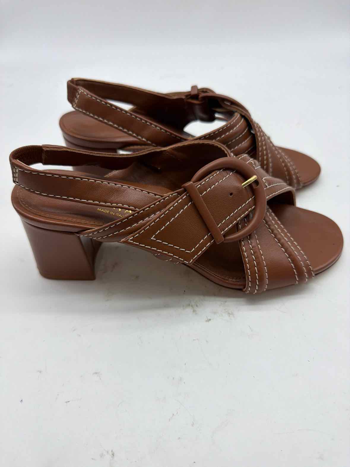 Pre-Owned Marion Parke Tan Size 6.5 Strappy Heels | True Fashionistas.