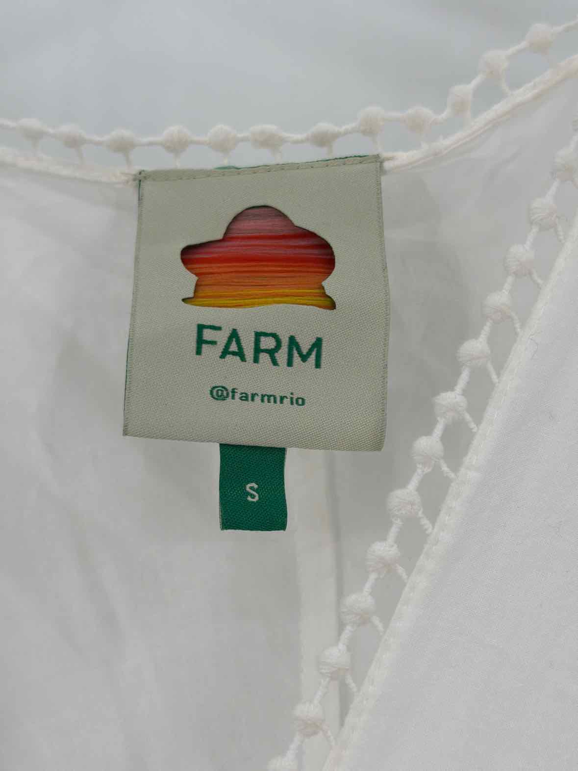 Pre-Owned Farm Rio White Size Small Long Short Sleeve Dress | True Fashionistas.