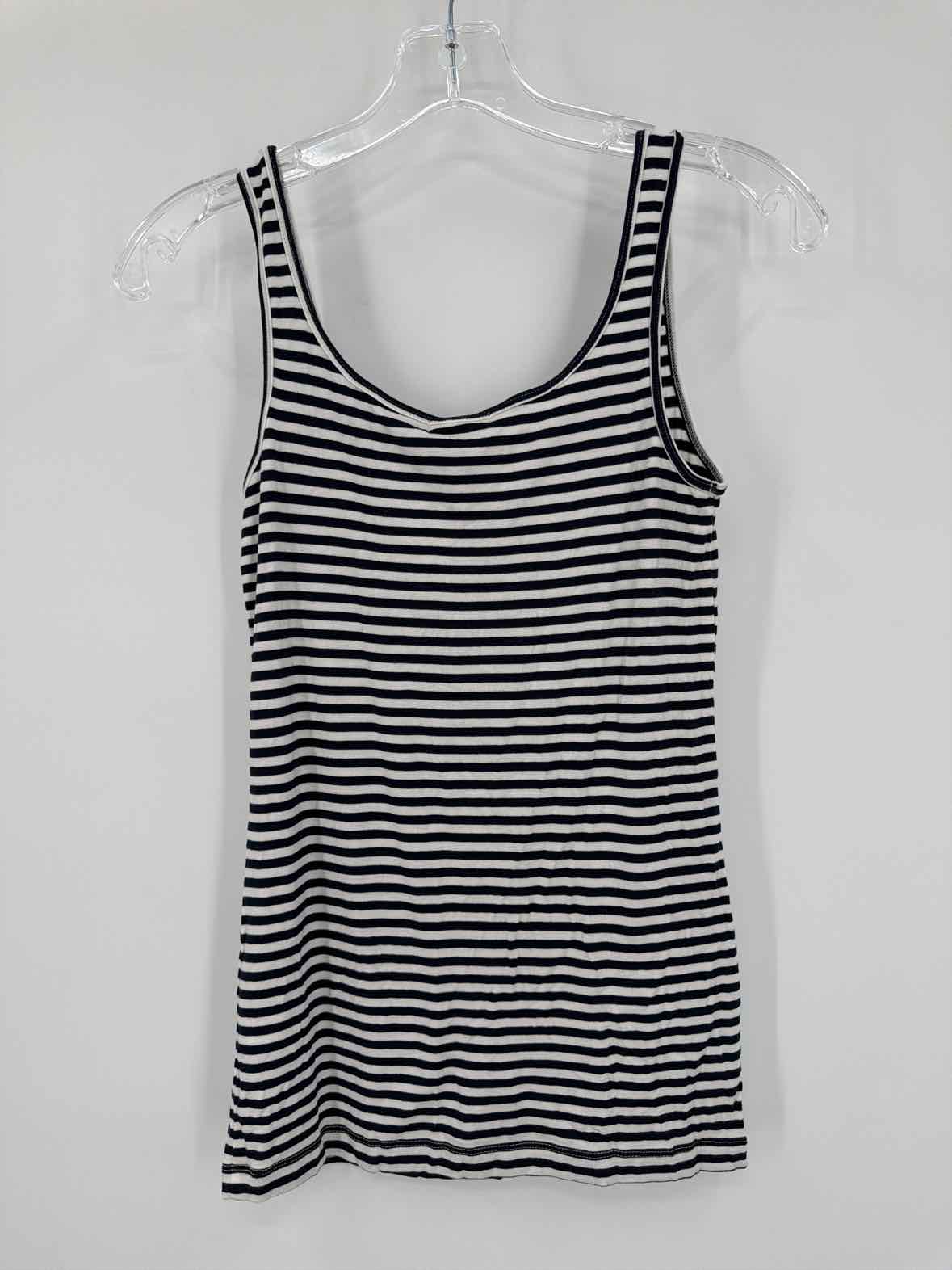 Pre-Owned Halogen Navy Size Small Stripe Tank Top | True Fashionistas.