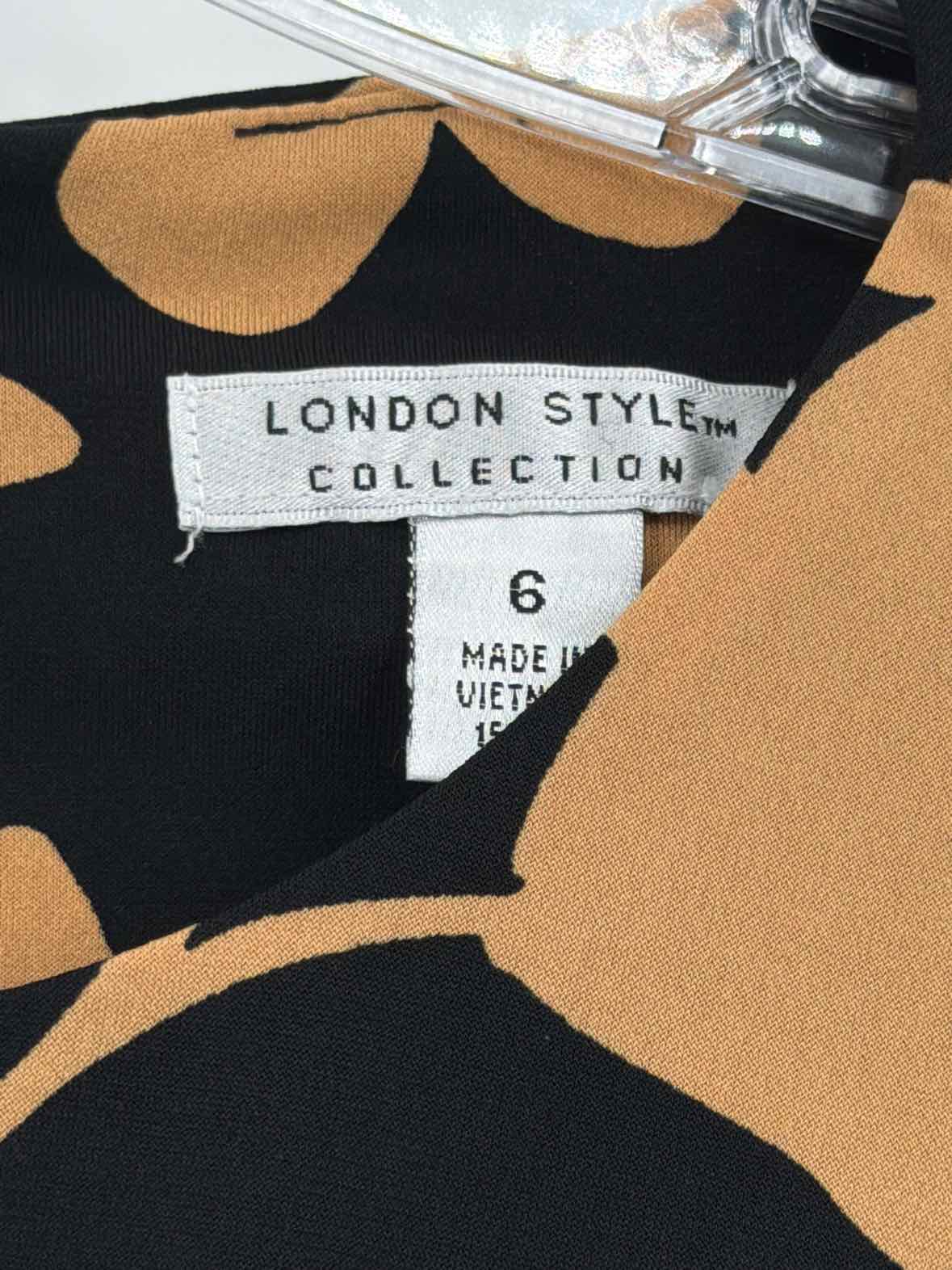 Pre-Owned London Times Black Size 6 Short Long Sleeve Dress | True Fashionistas.