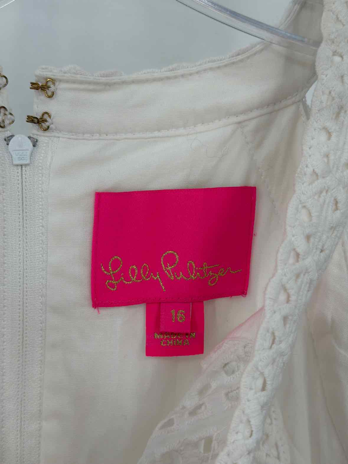 Pre-Owned Lilly Pulitzer White Size 16 Short Sleeveless Dress | True Fashionistas.