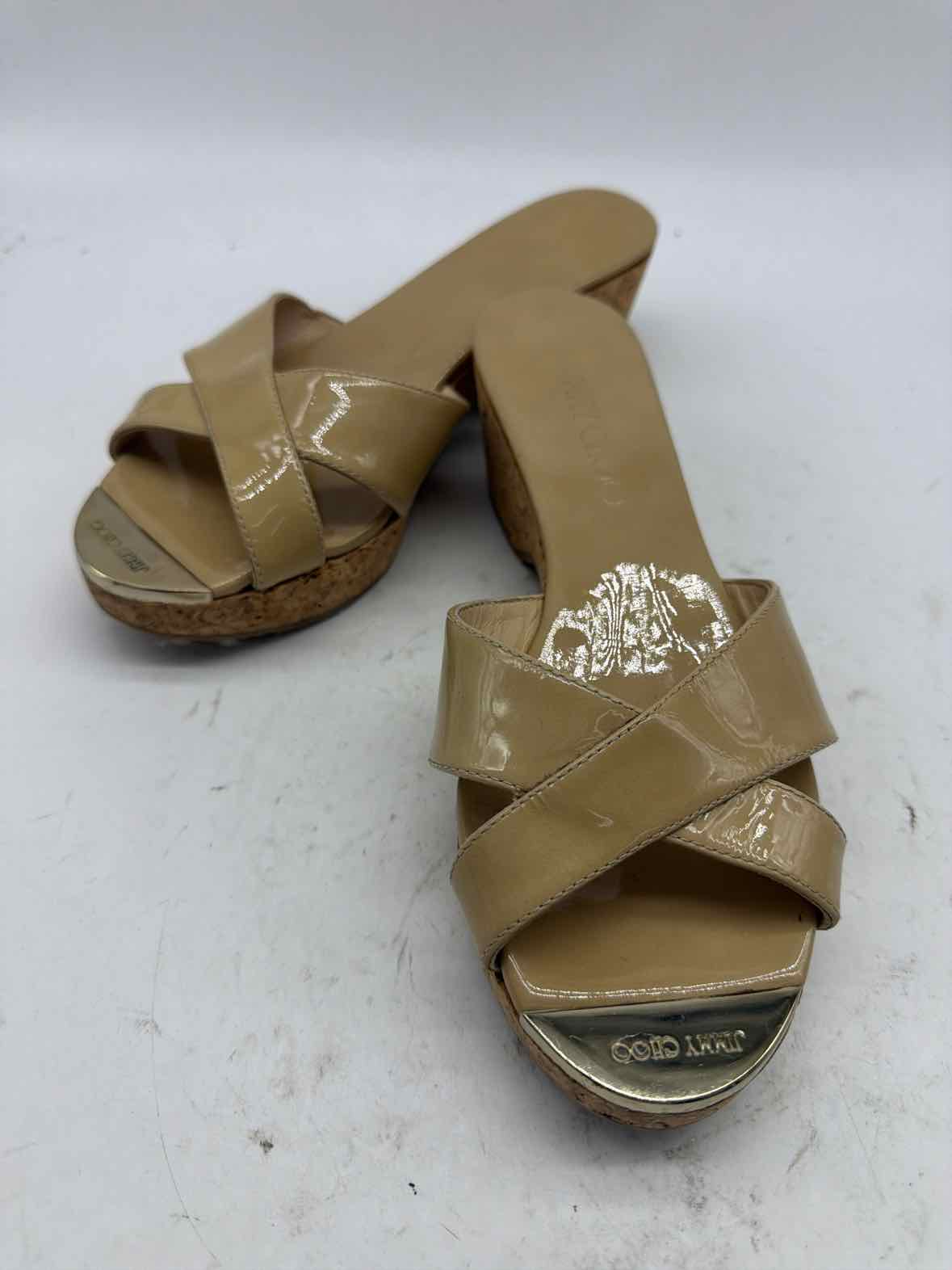 Pre-Owned Jimmy Choo Tan Size 6.5 Mule Sandals | True Fashionistas.