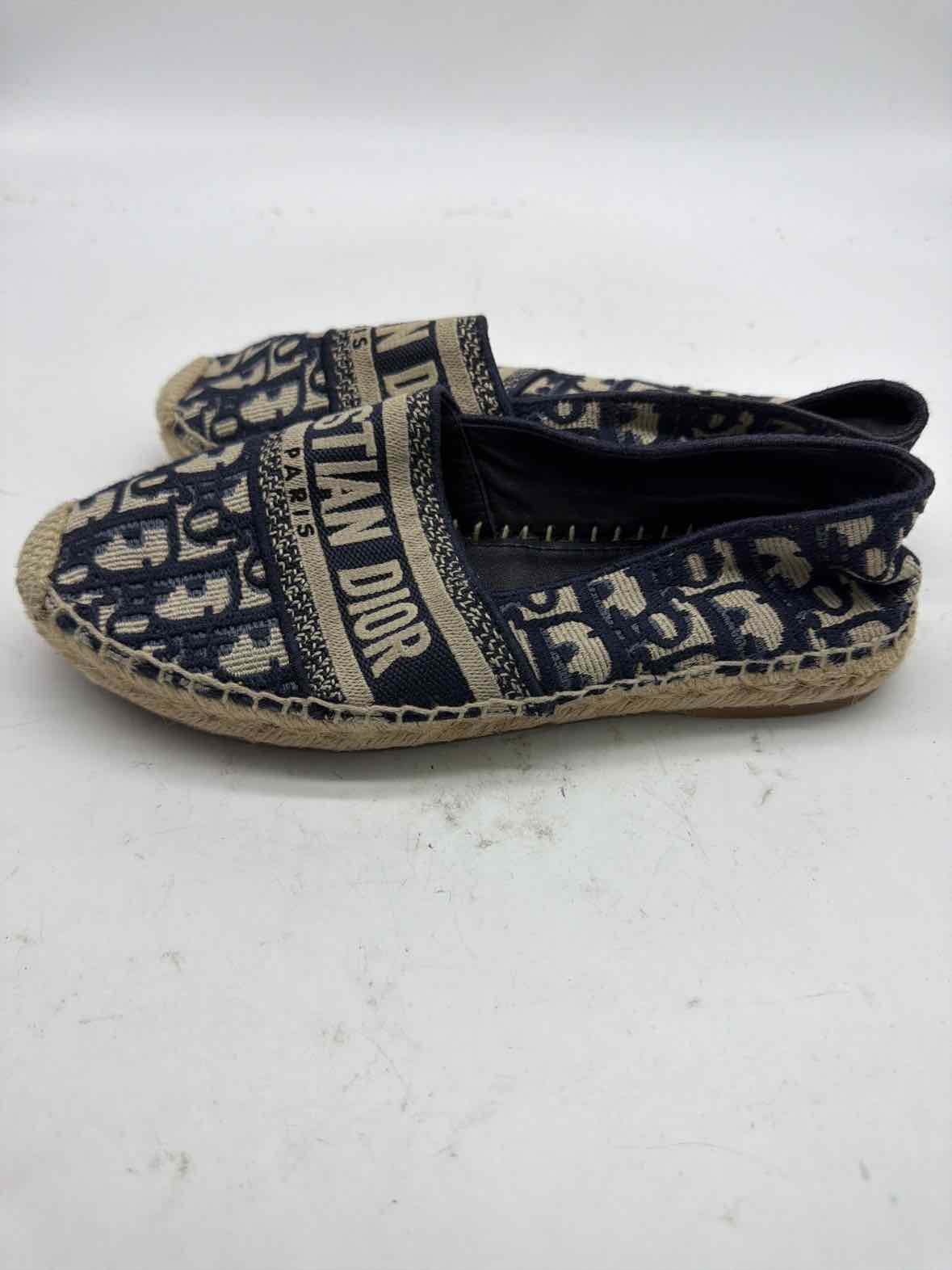 Pre-Owned Christian Dior Navy Size 36 Espadrille Flats | True Fashionistas.