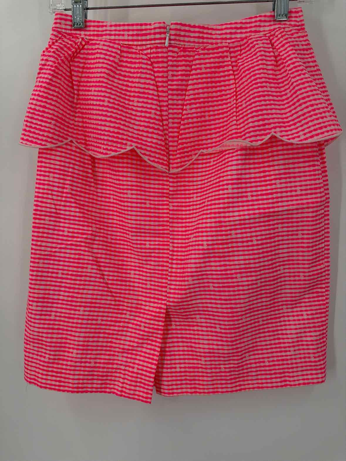 Pre-Owned Lilly Pulitzer Pink Size 4 Check Peplum Pencil Skirt | True Fashionistas.