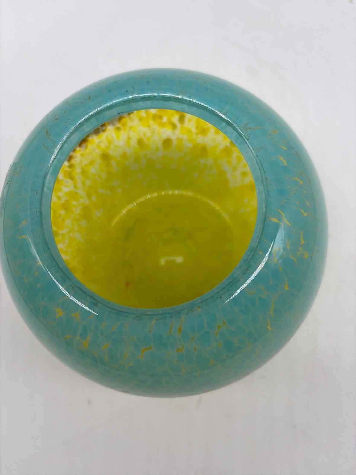 Blue Yellow & Brown Glass Vase | True Fashionistas.