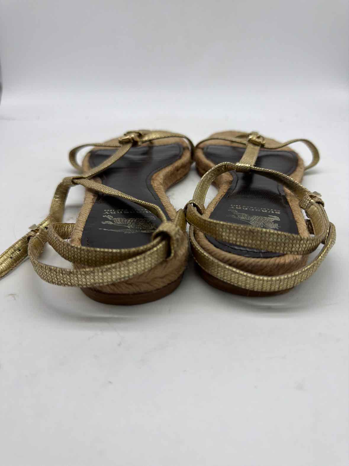 Pre-Owned Burberry Gold Size 10 Espadrille Sandals | True Fashionistas.