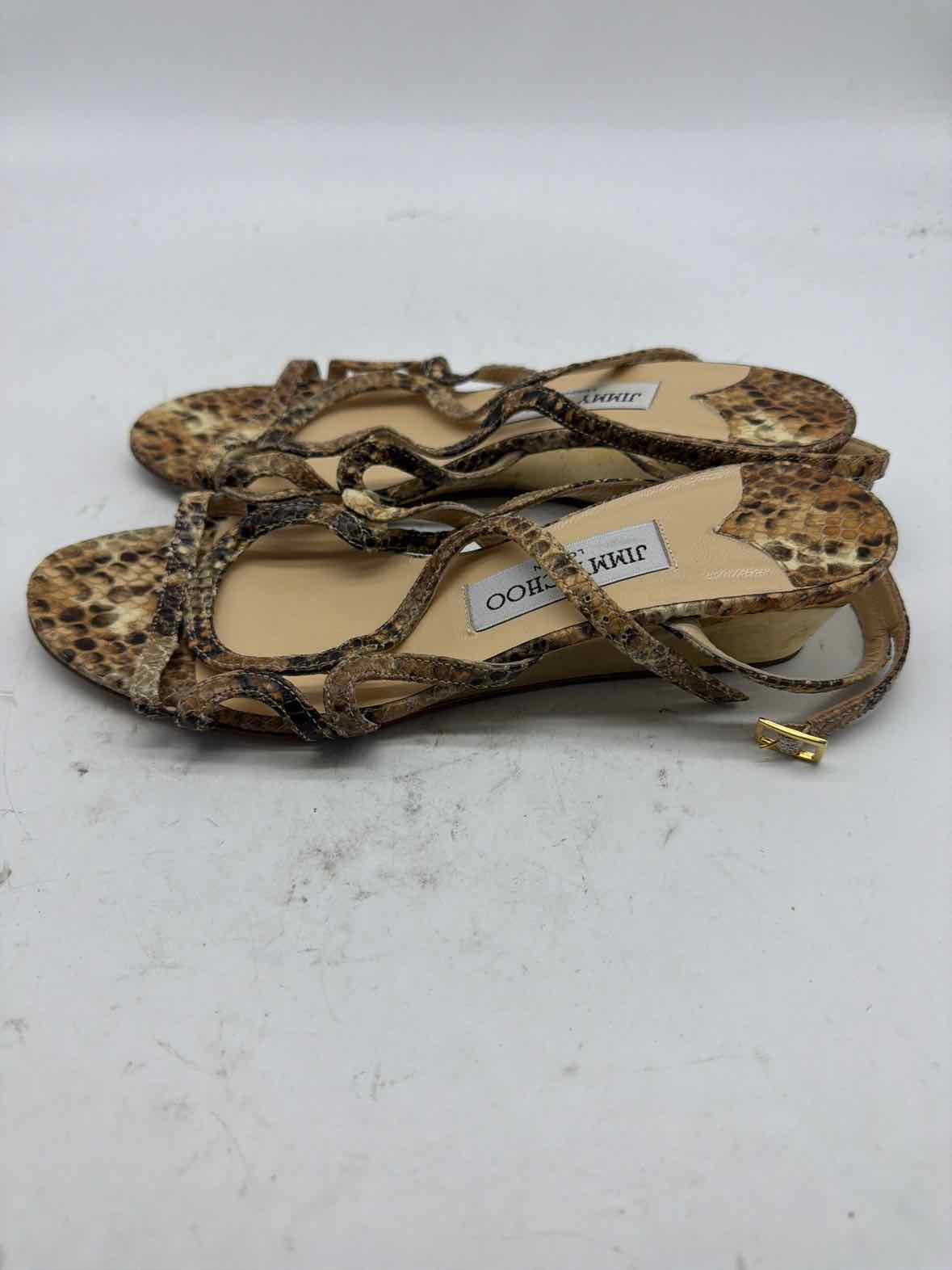 Pre-Owned Jimmy Choo Tan Size 8 Wedge Heels | True Fashionistas.